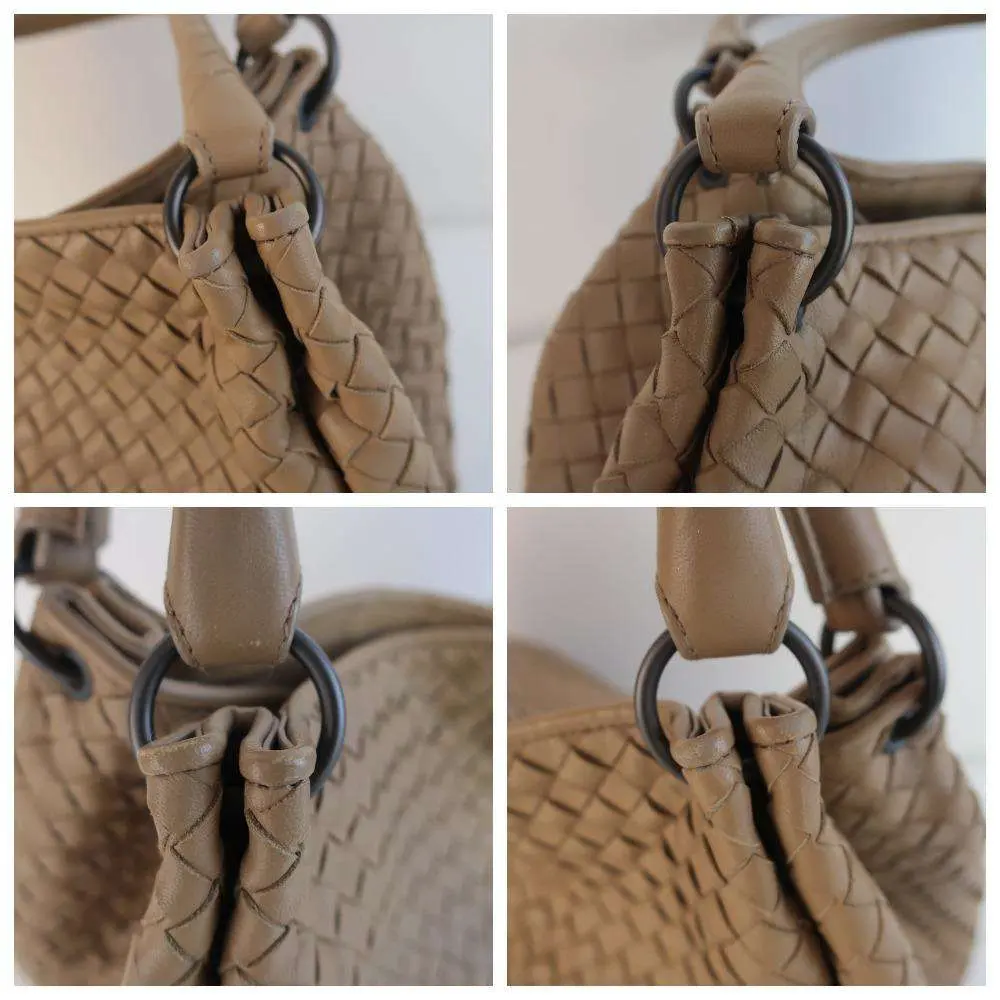 Bottega Veneta Beige Intrecciato Woven Nappa Leather Parachute Bag - Image 7