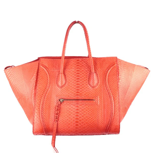 Celine Orange Python Medium Phantom Luggage Tote Bag