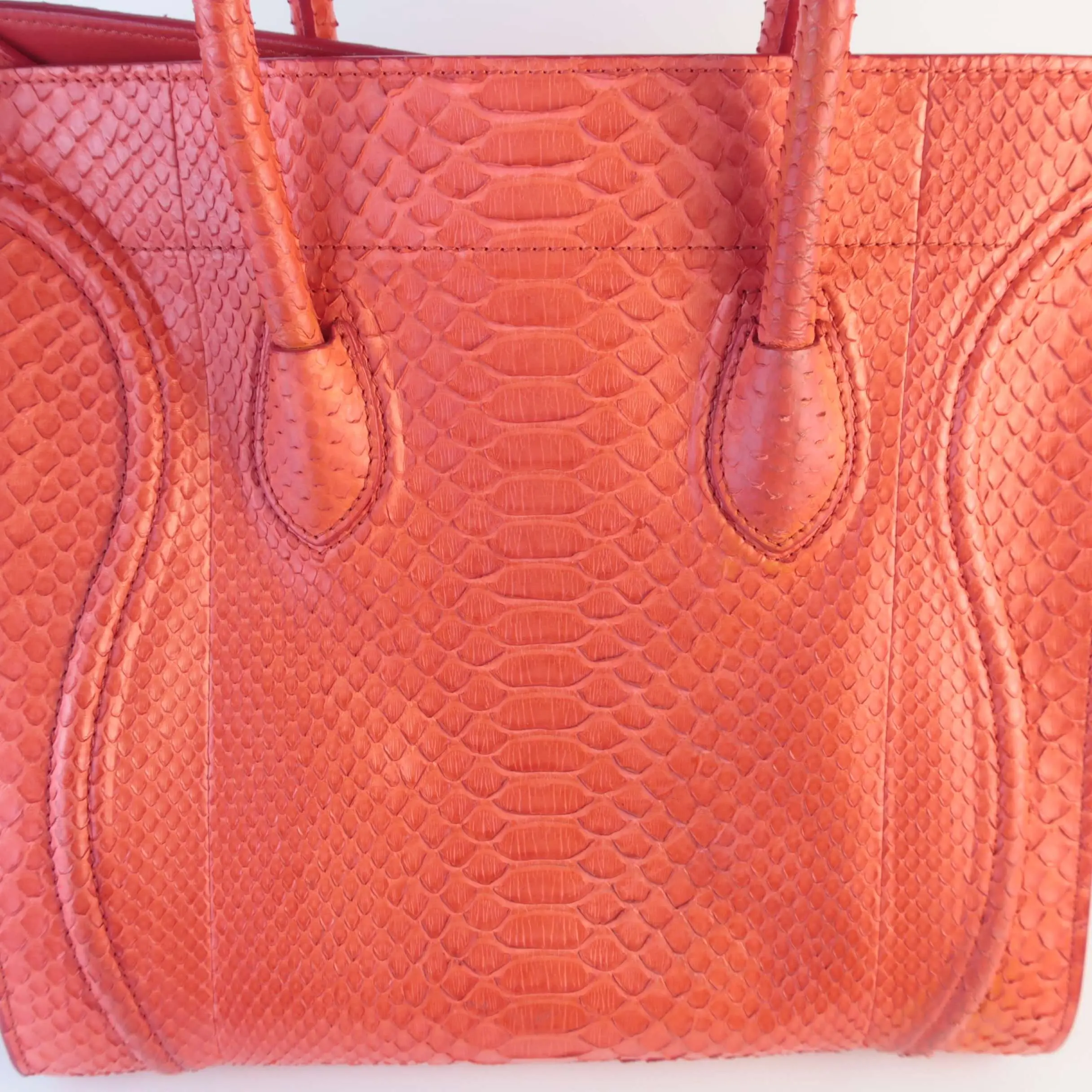 Celine Orange Python Medium Phantom Luggage Tote Bag - Image 14