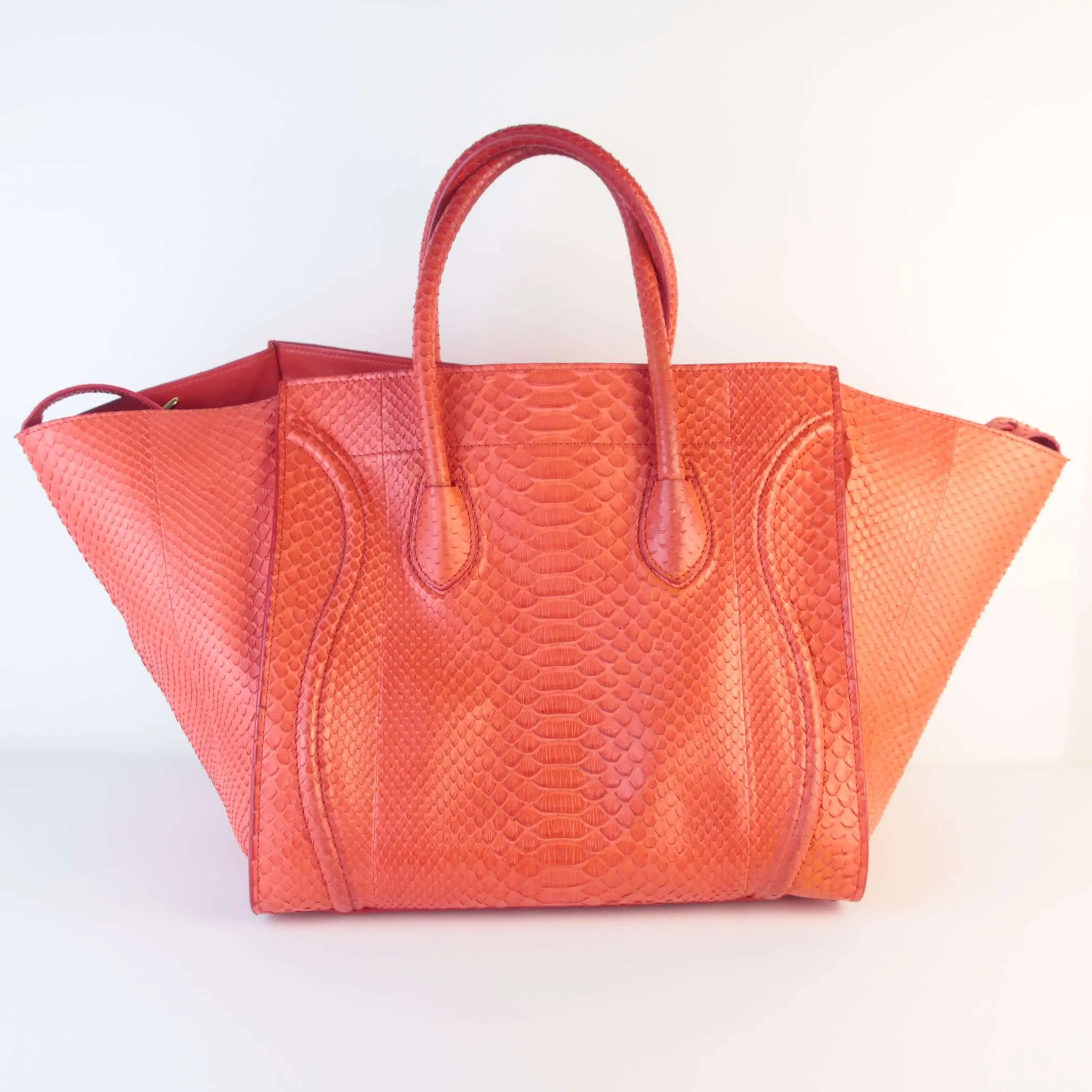 Celine Orange Python Medium Phantom Luggage Tote Bag - Image 2