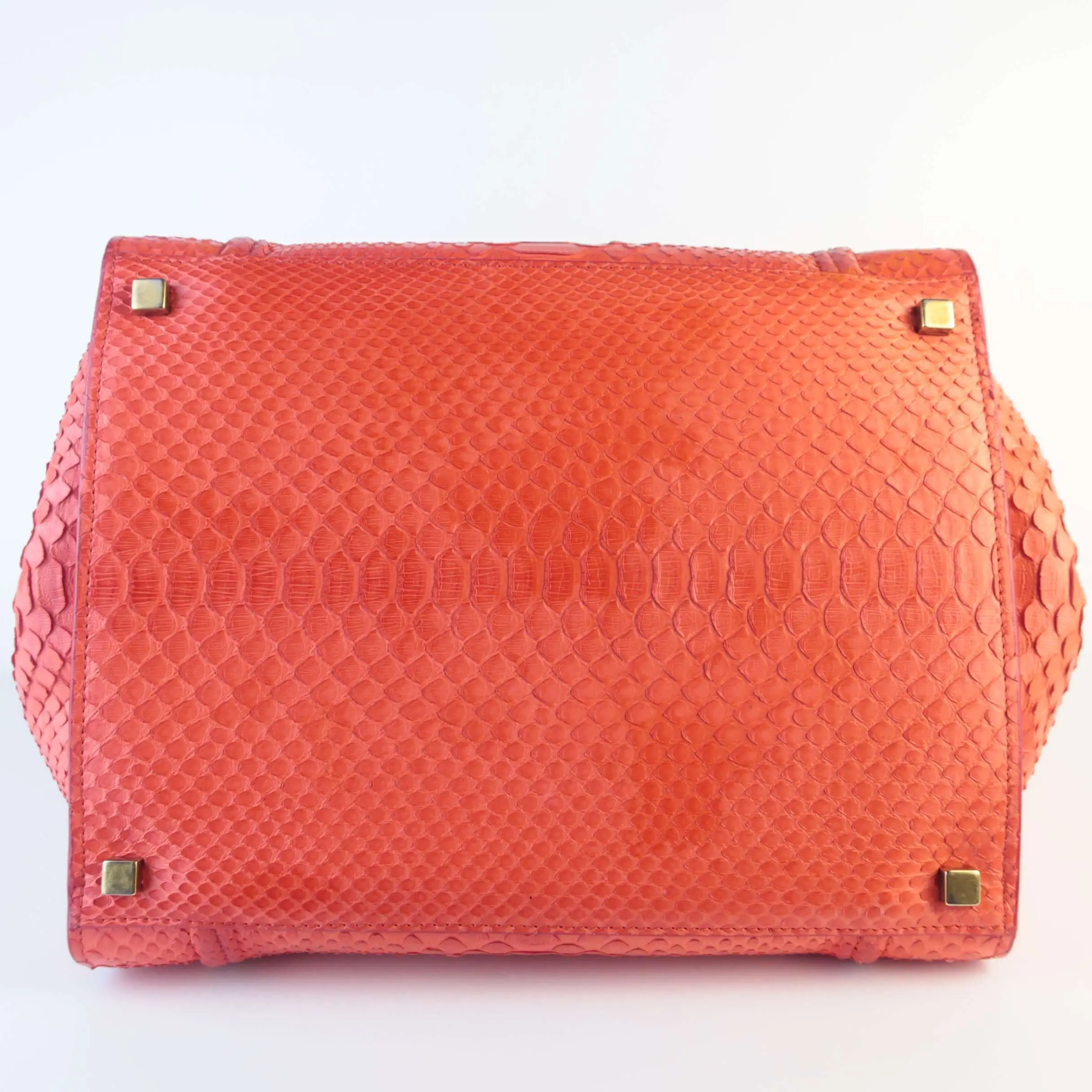 Celine Orange Python Medium Phantom Luggage Tote Bag - Image 8