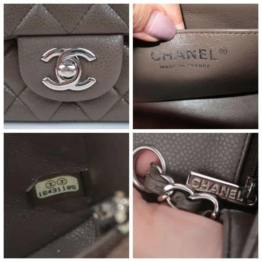 Chanel Brown Quilted Caviar Leather Classic Square Mini Flap Bag - Image 12