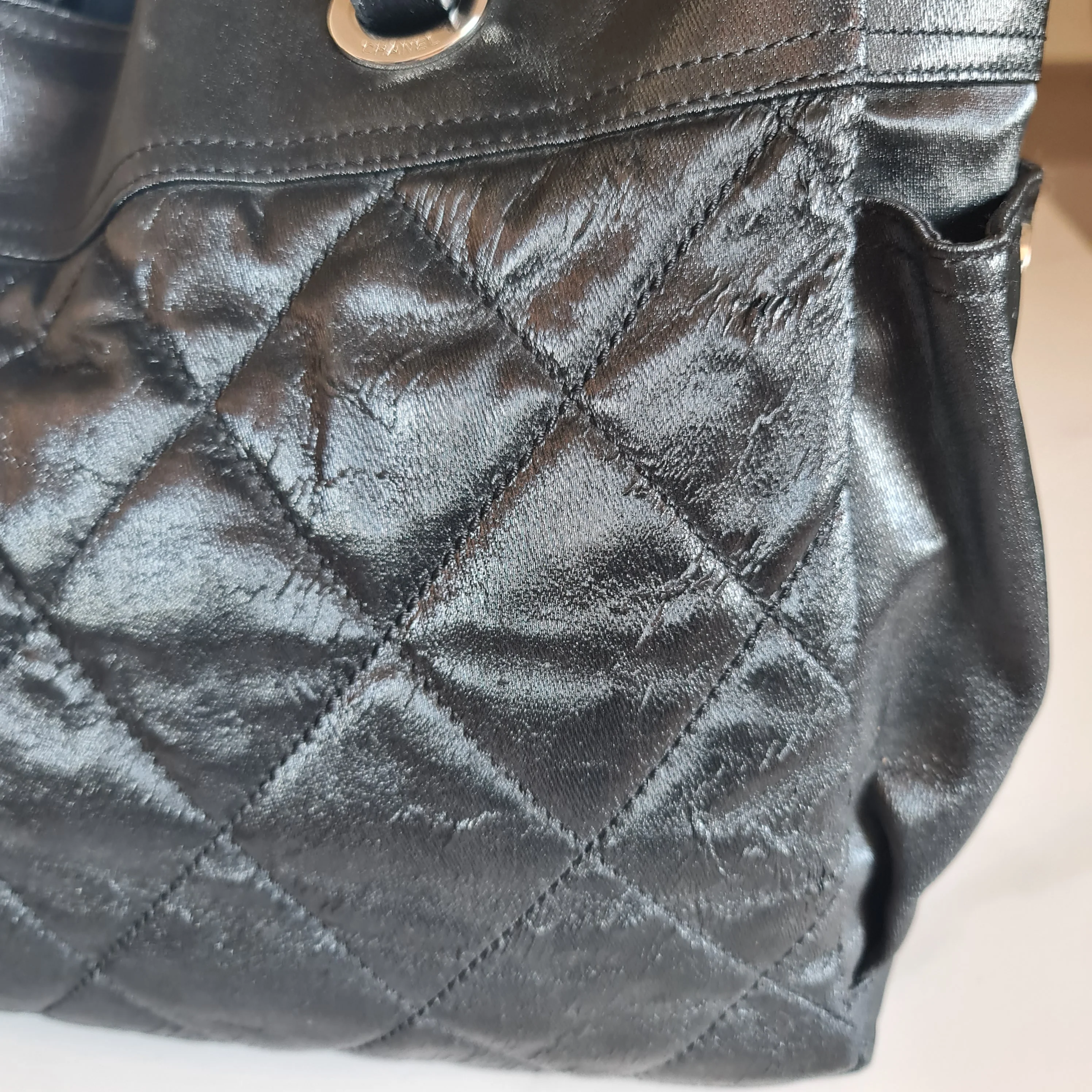 Chanel Black Fabric Biarritz Tote Bag (806) - Image 13
