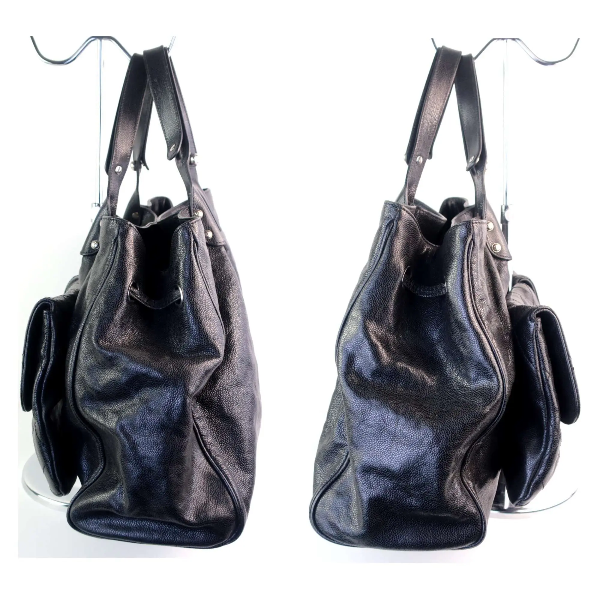 Chanel Black Grained Leather Pocket In the City Bag - Image 10