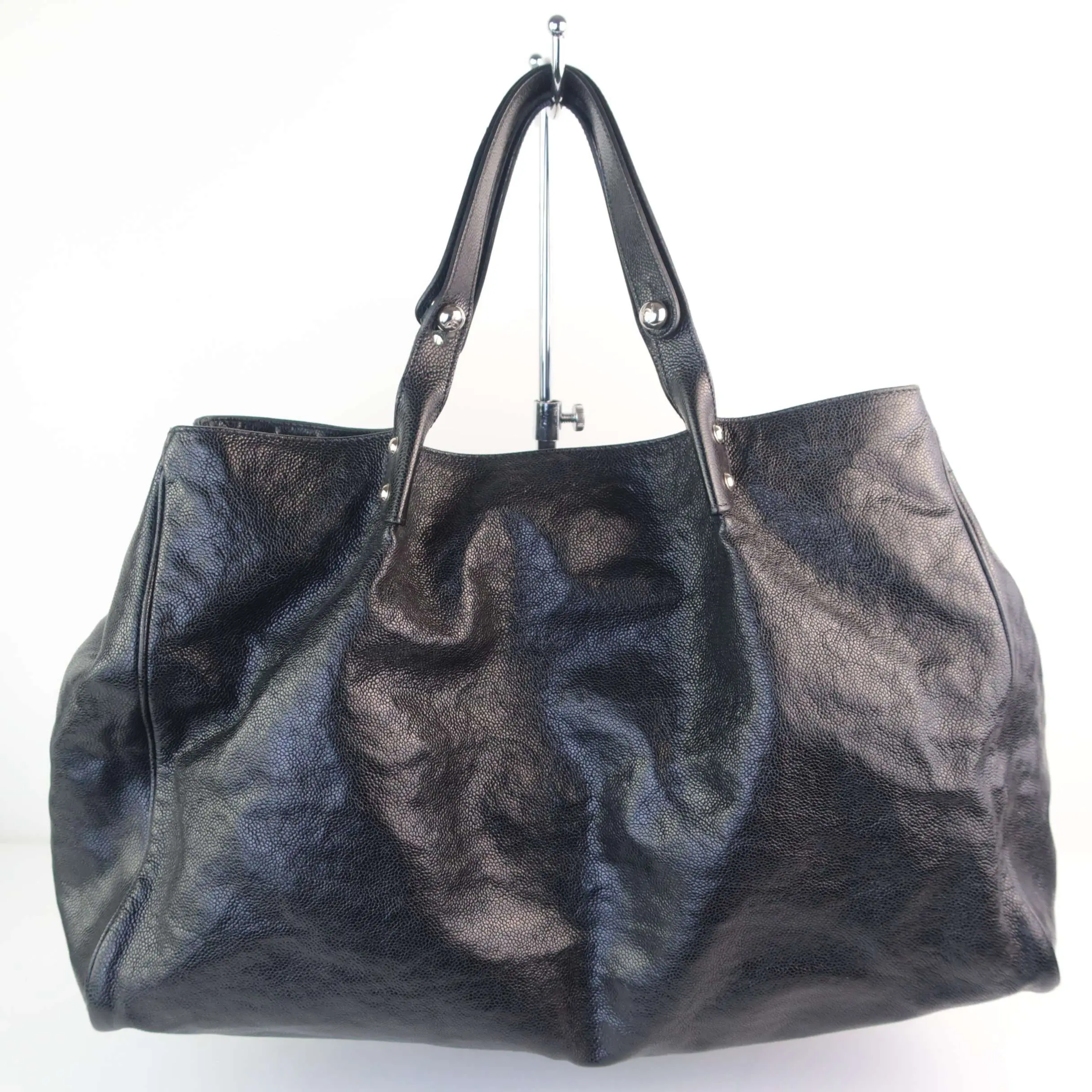 Chanel Black Grained Leather Pocket In the City Bag - Image 2