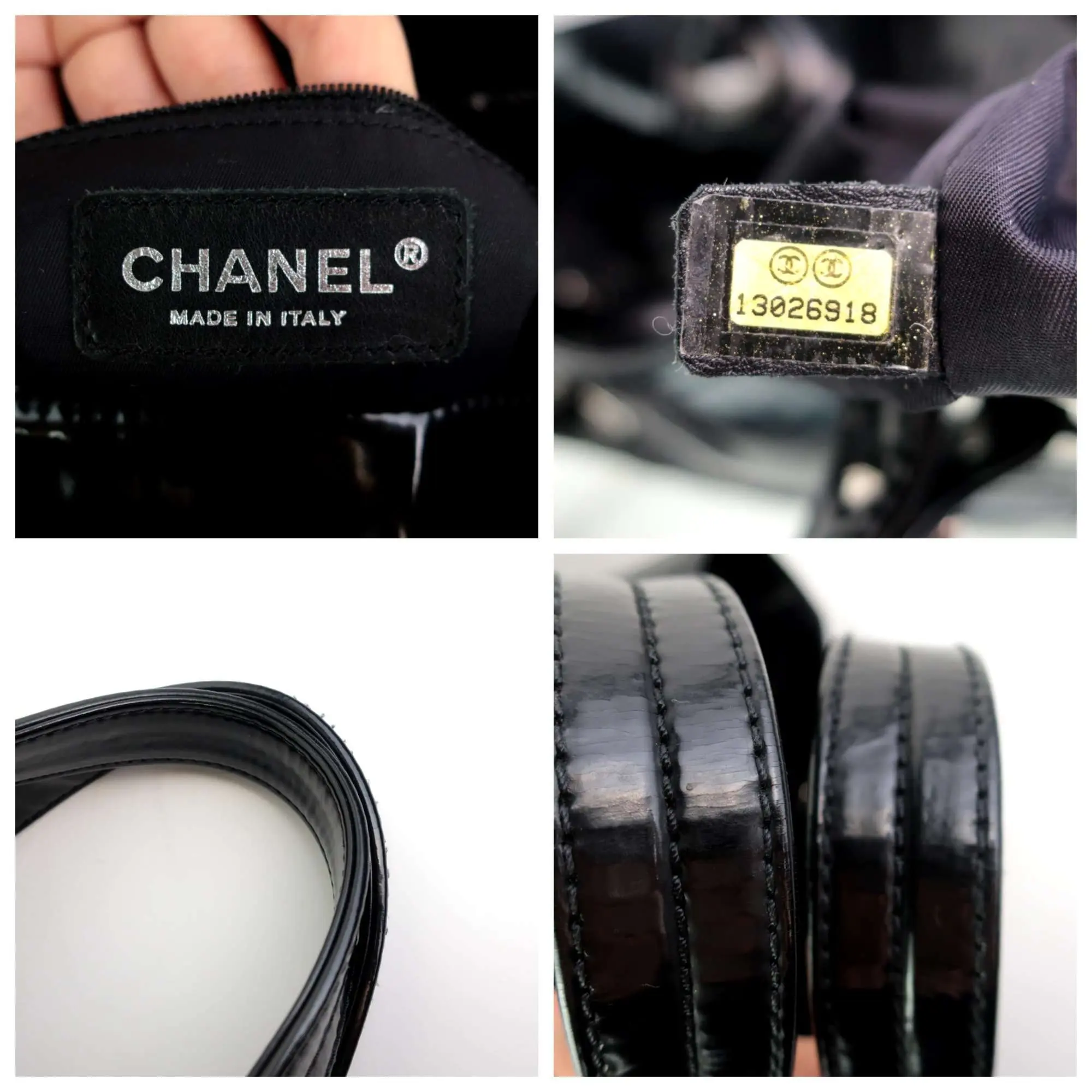 Chanel Black Patent Leather Biarritz Tote Bag - Image 9