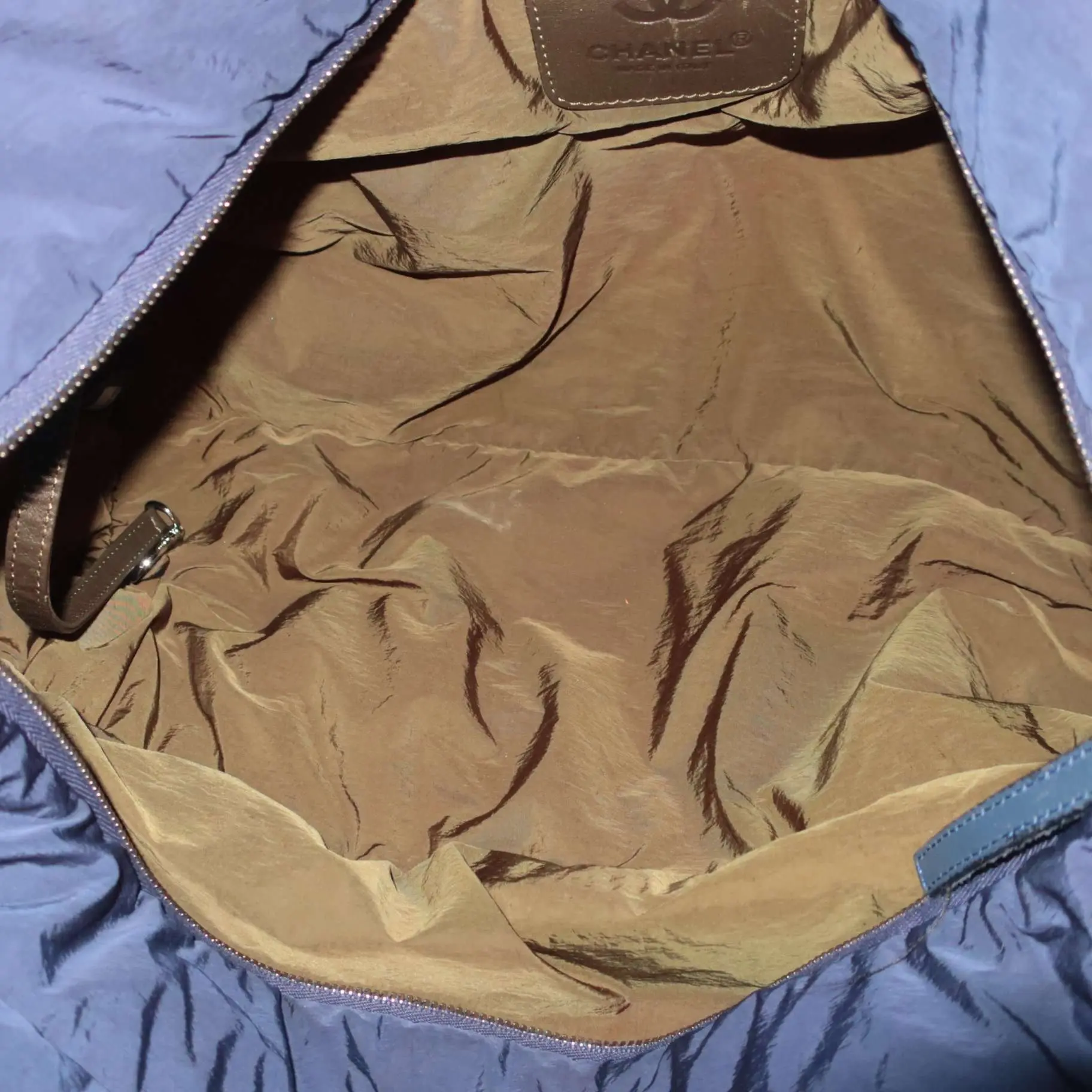 Chanel Blue Khaki Nylon Reversible Cocoon Tote Bag - Image 4
