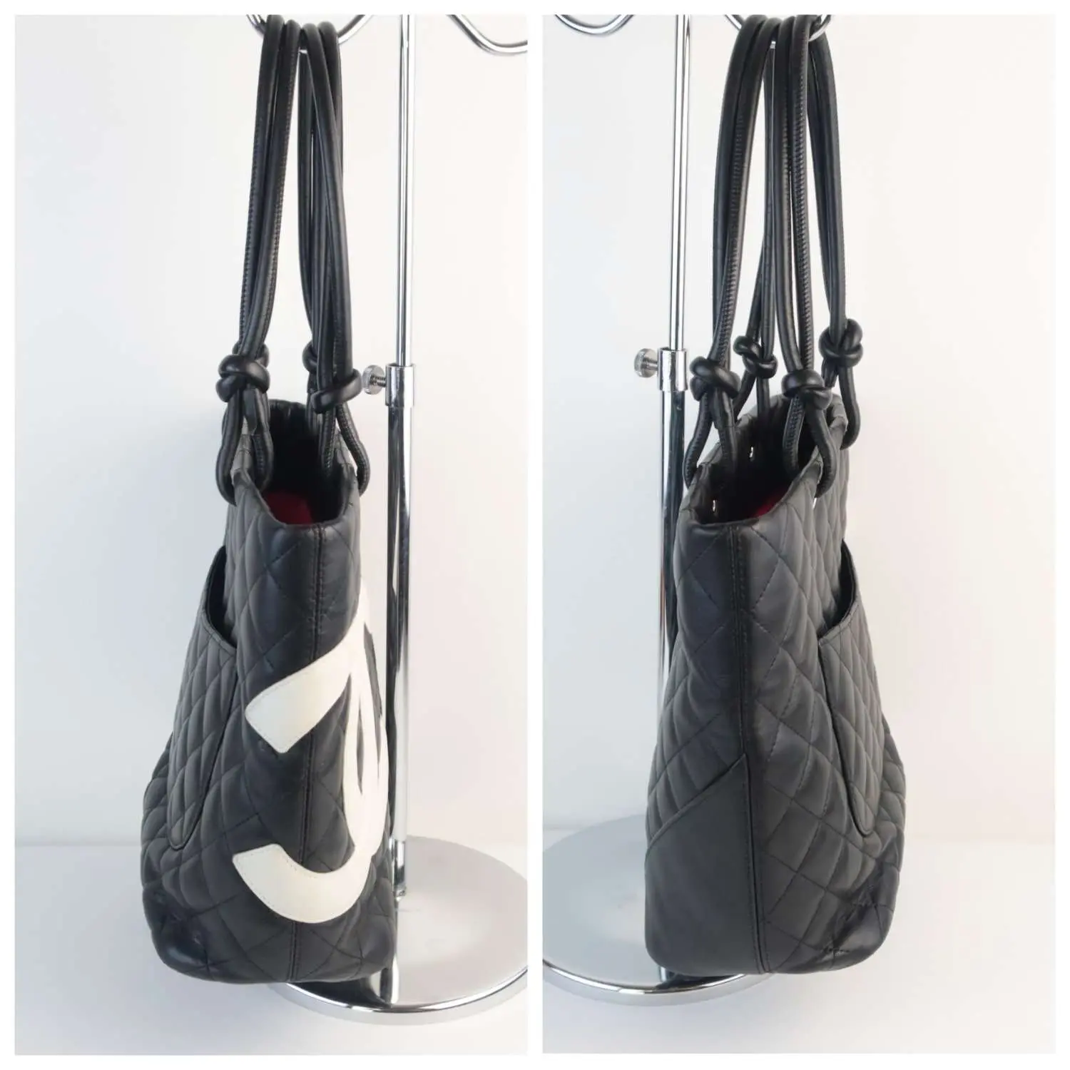 Chanel Cambon Quilted Black and White Small Tote Bag - Image 15