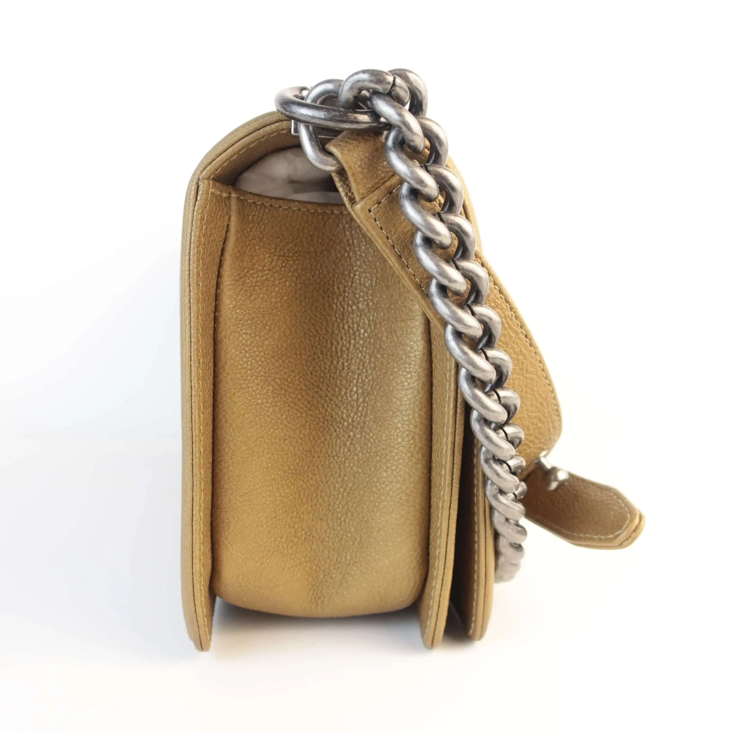 Chanel Gold Medium Boy Ruthenium Hardware Bag - Image 5