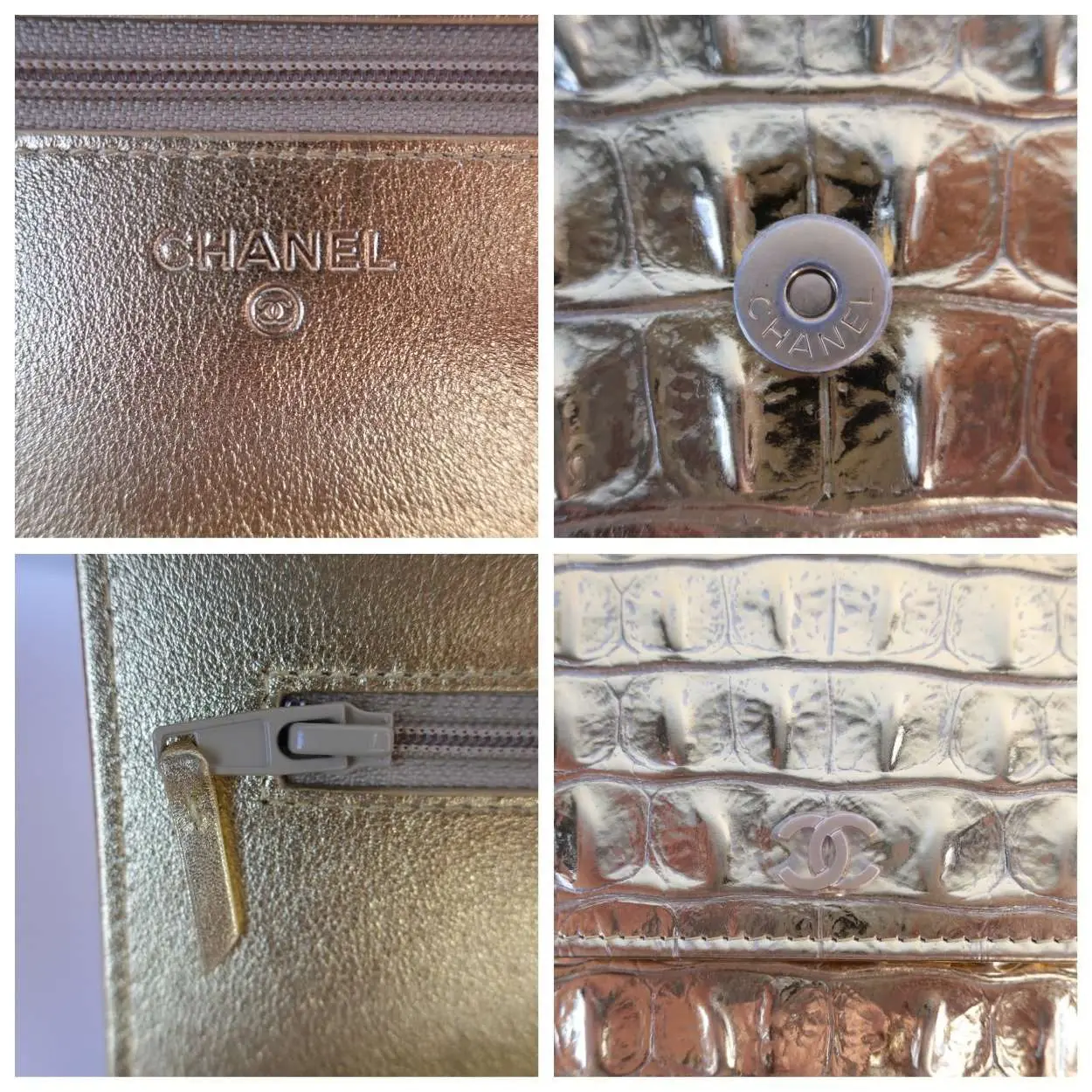 Chanel Runway Metallic Crocodile Embossed WOC - Image 12