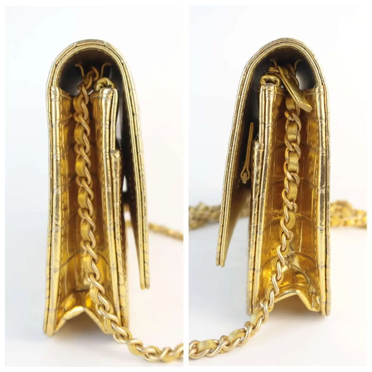 Chanel Runway Metallic Crocodile Embossed WOC - Image 7