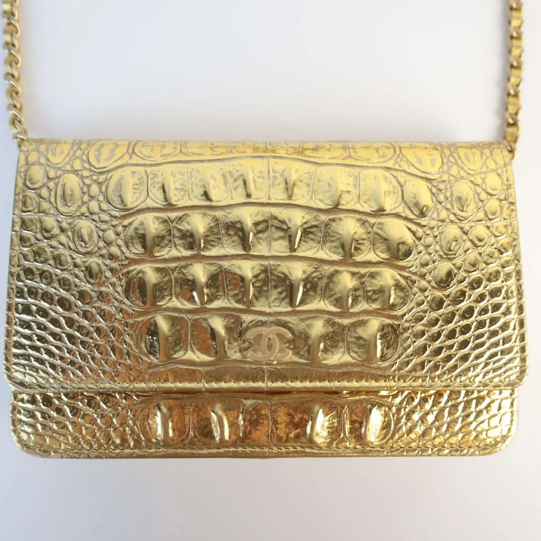 Chanel Runway Metallic Crocodile Embossed WOC - Image 9