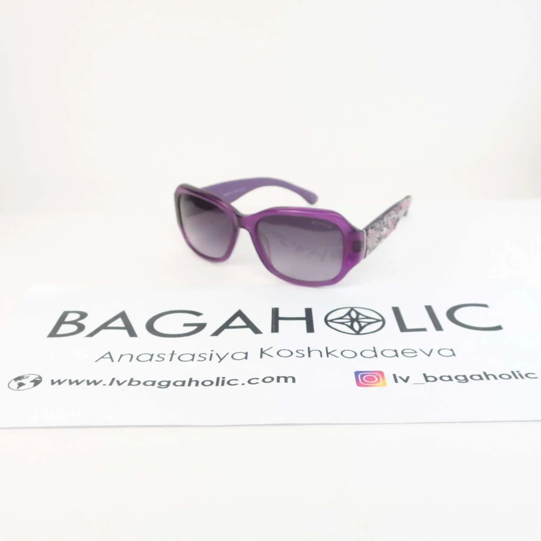 Chanel Tweed Purple/Pink Sunglasses - Image 2