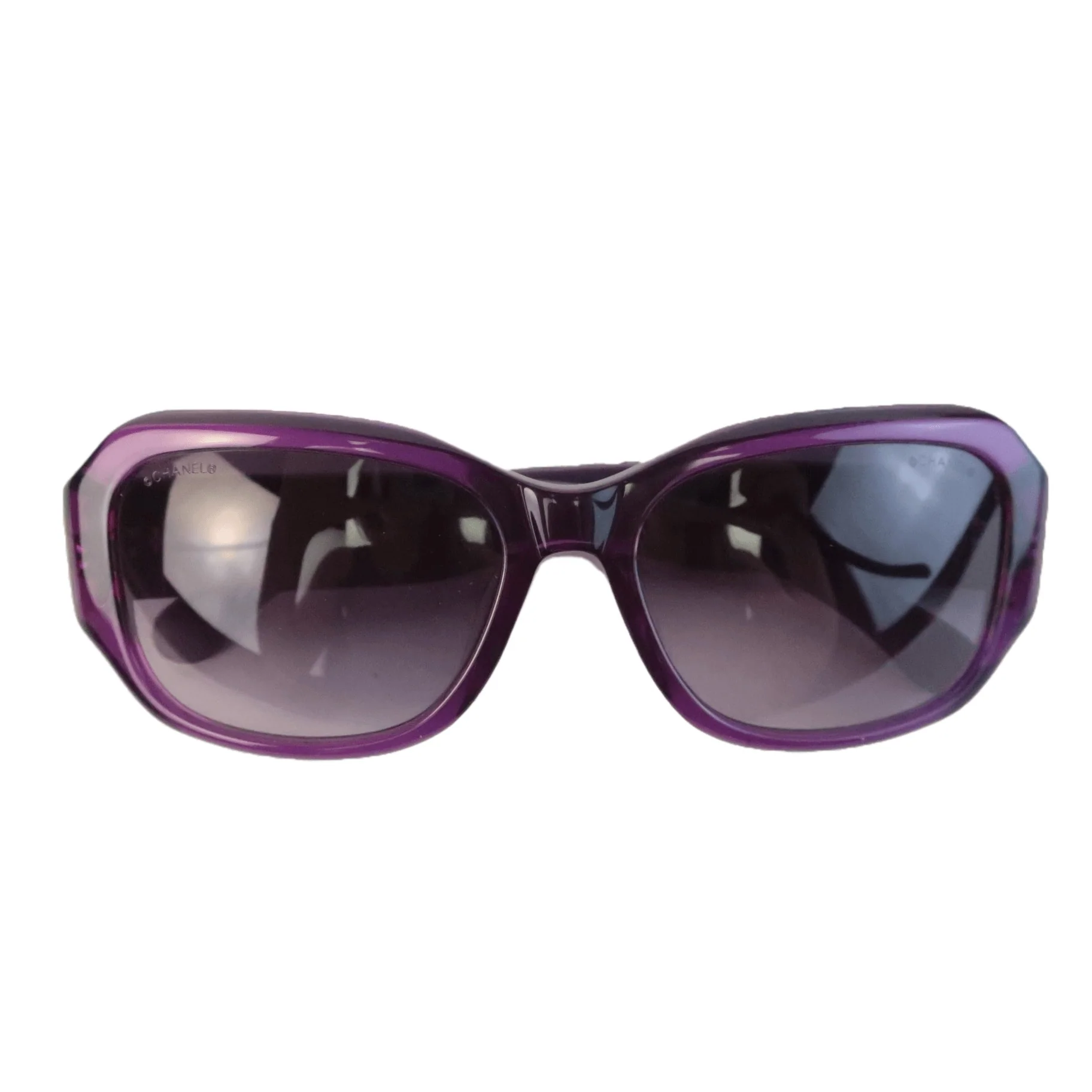 Chanel Tweed Purple/Pink Sunglasses - Image 3