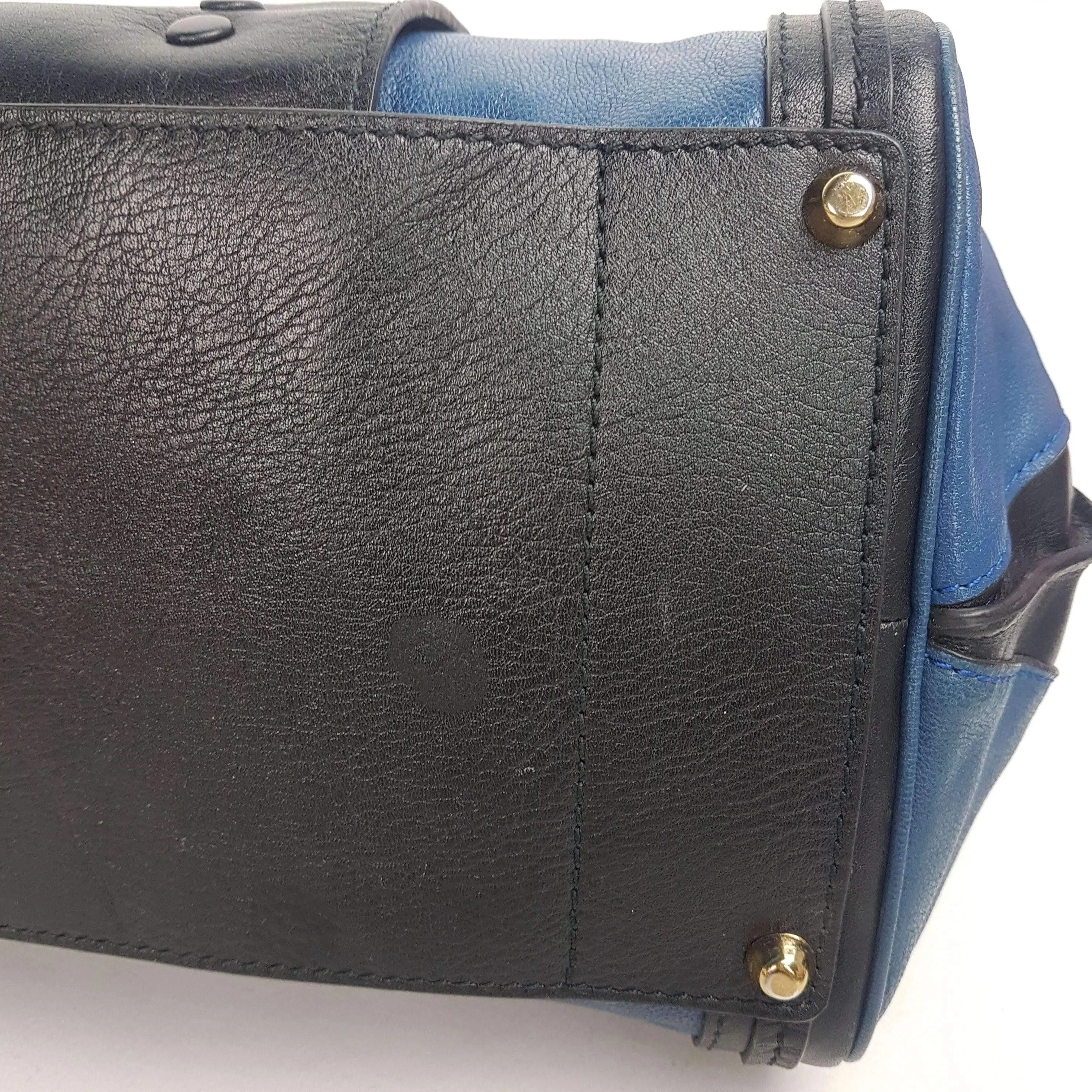 Chloe Blue/Black Leather Medium Alice Satchel Bag - Image 108