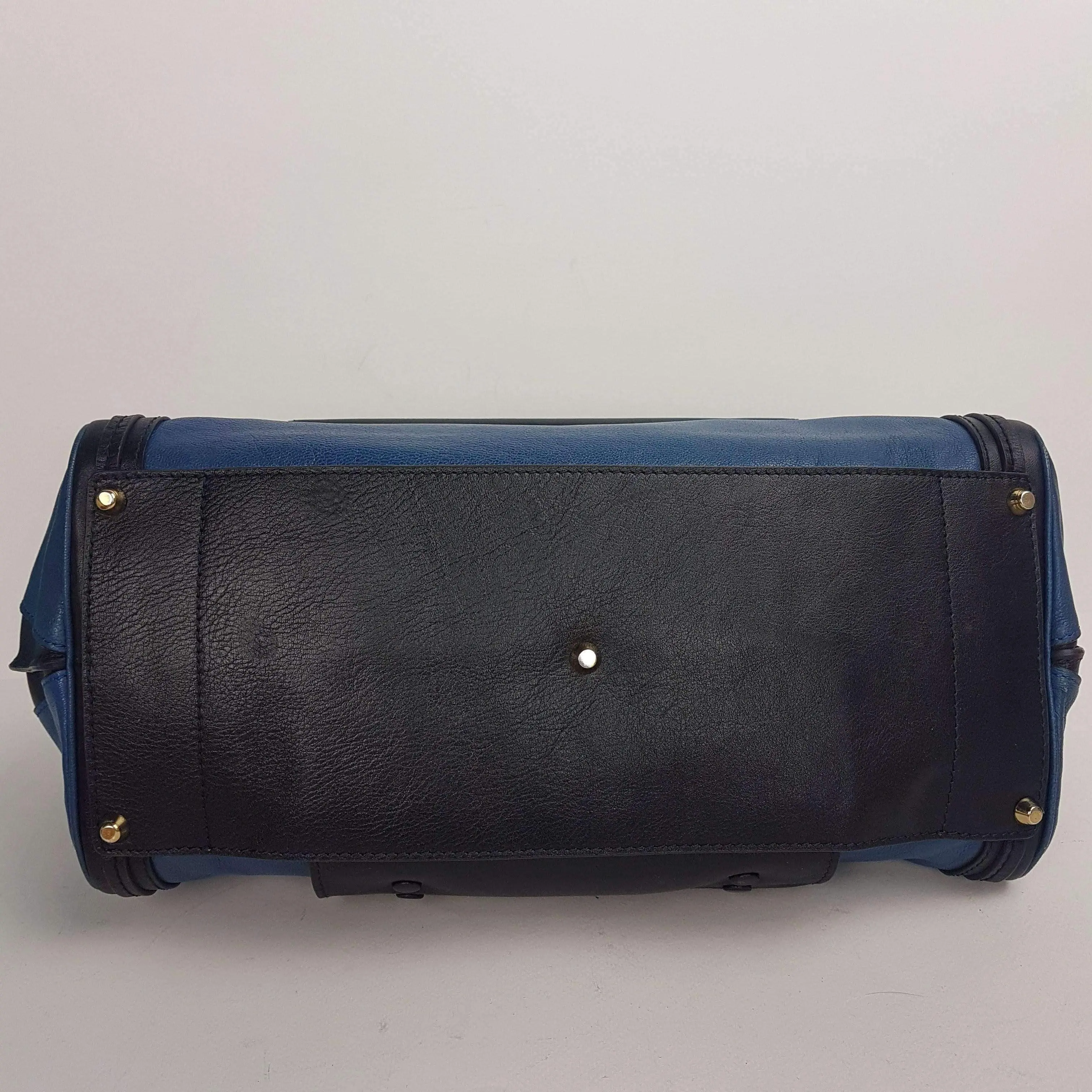 Chloe Blue/Black Leather Medium Alice Satchel Bag - Image 134