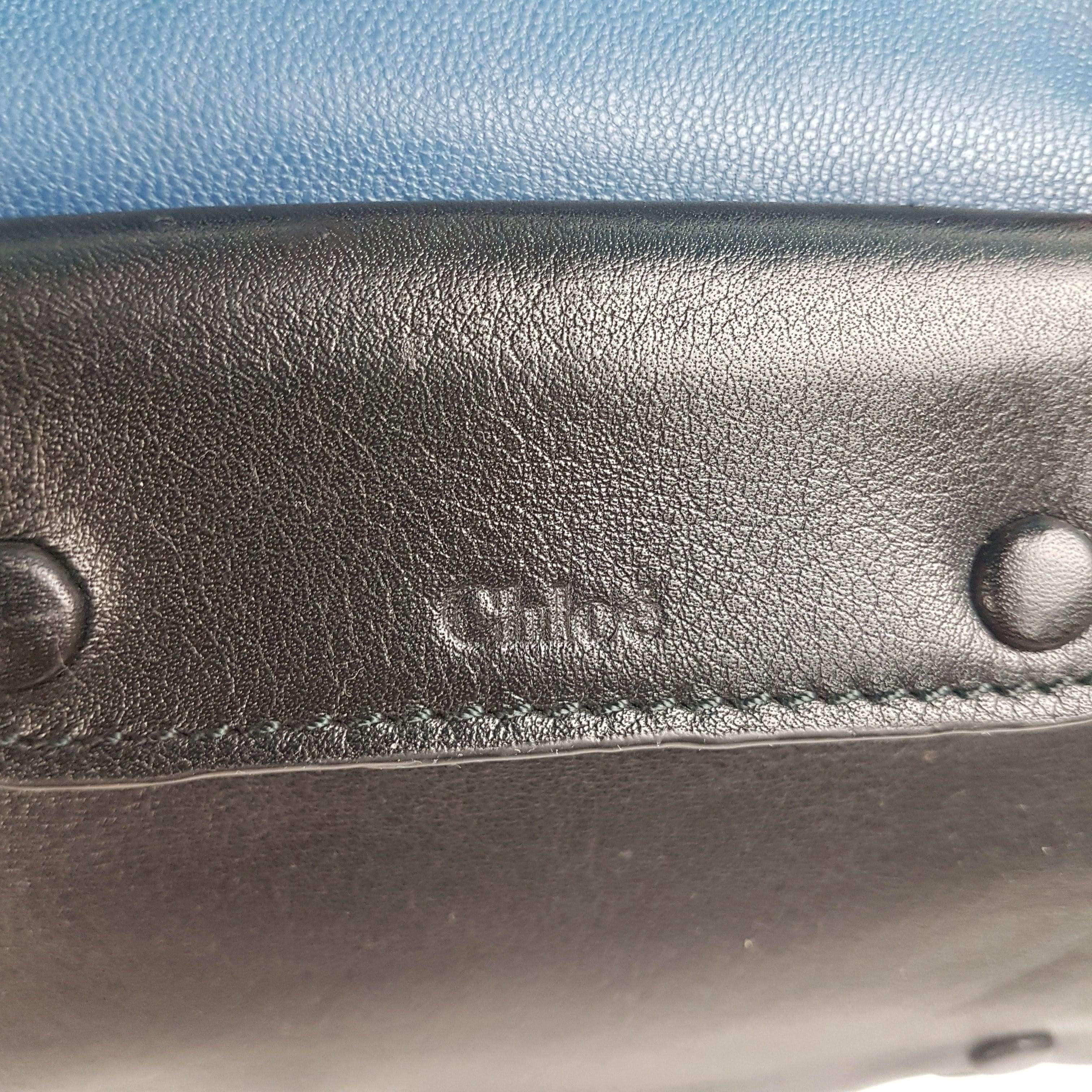 Chloe Blue/Black Leather Medium Alice Satchel Bag - Image 171