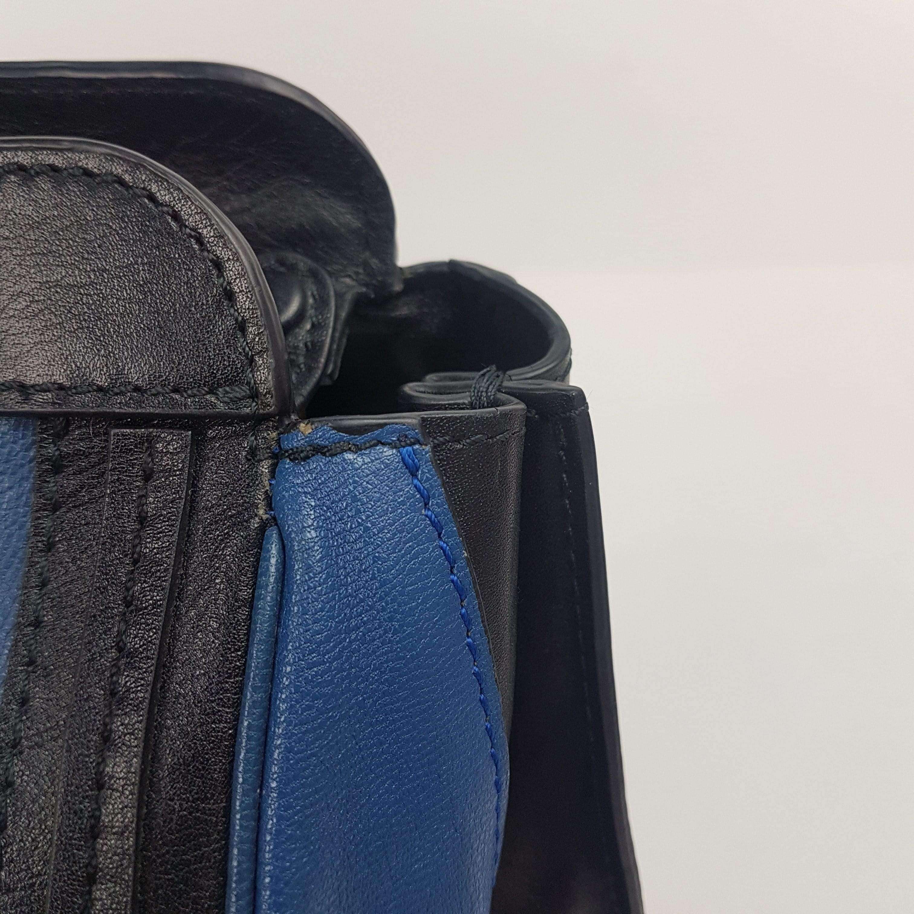 Chloe Blue/Black Leather Medium Alice Satchel Bag - Image 174