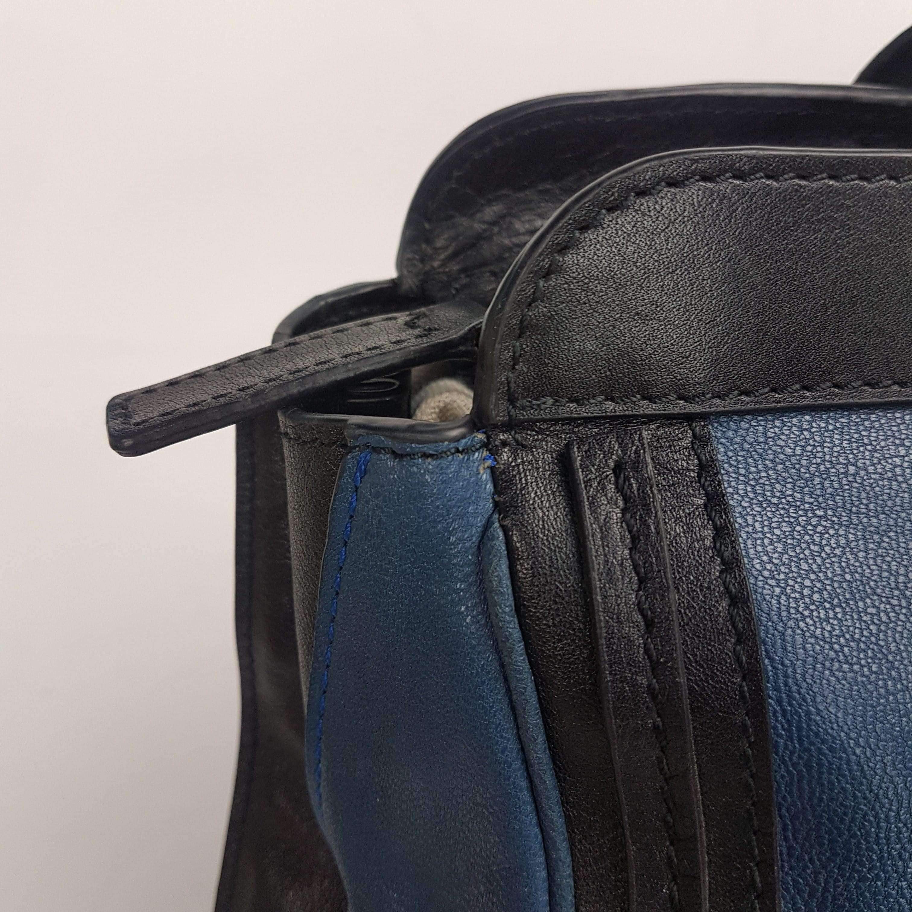 Chloe Blue/Black Leather Medium Alice Satchel Bag - Image 188