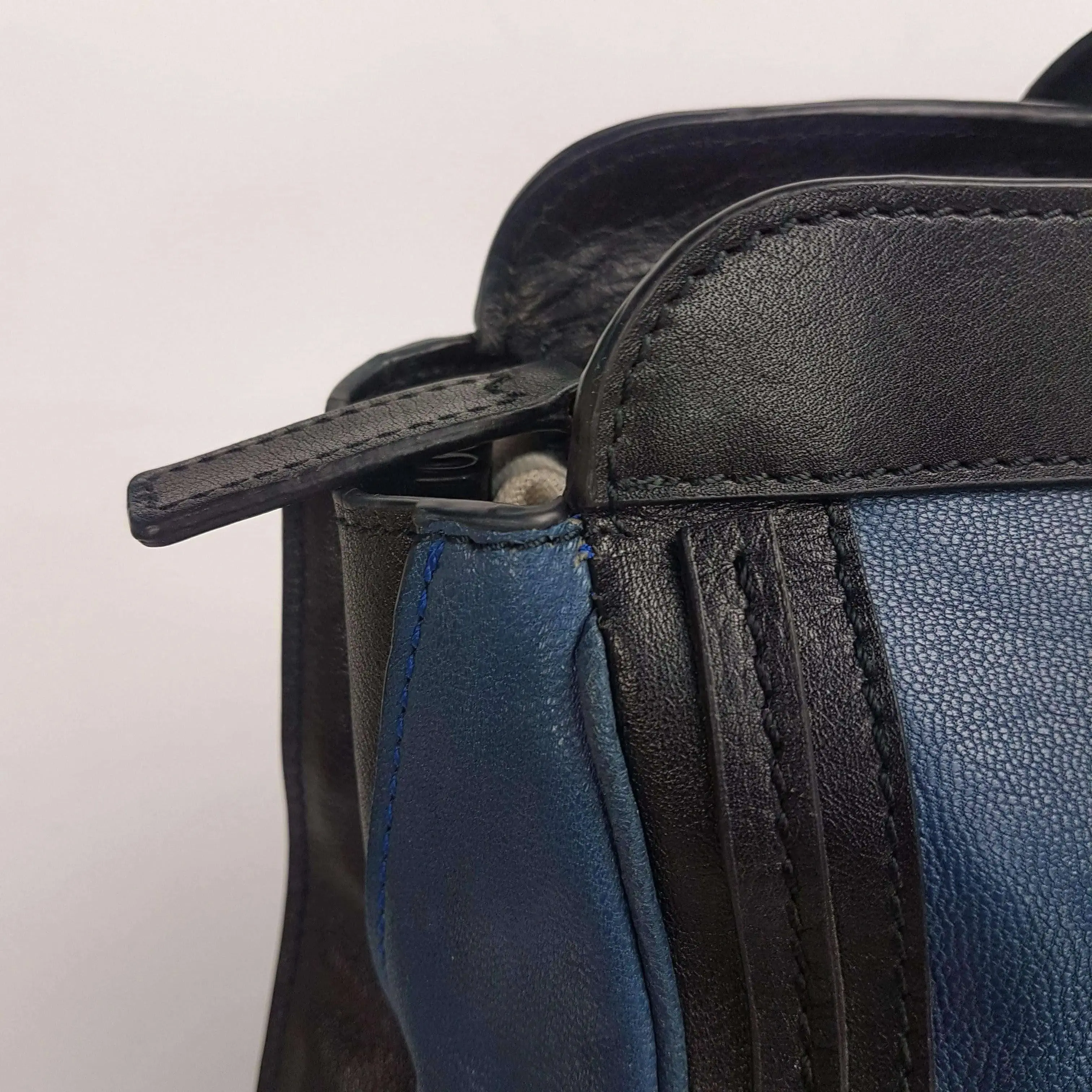 Chloe Blue/Black Leather Medium Alice Satchel Bag - Image 48