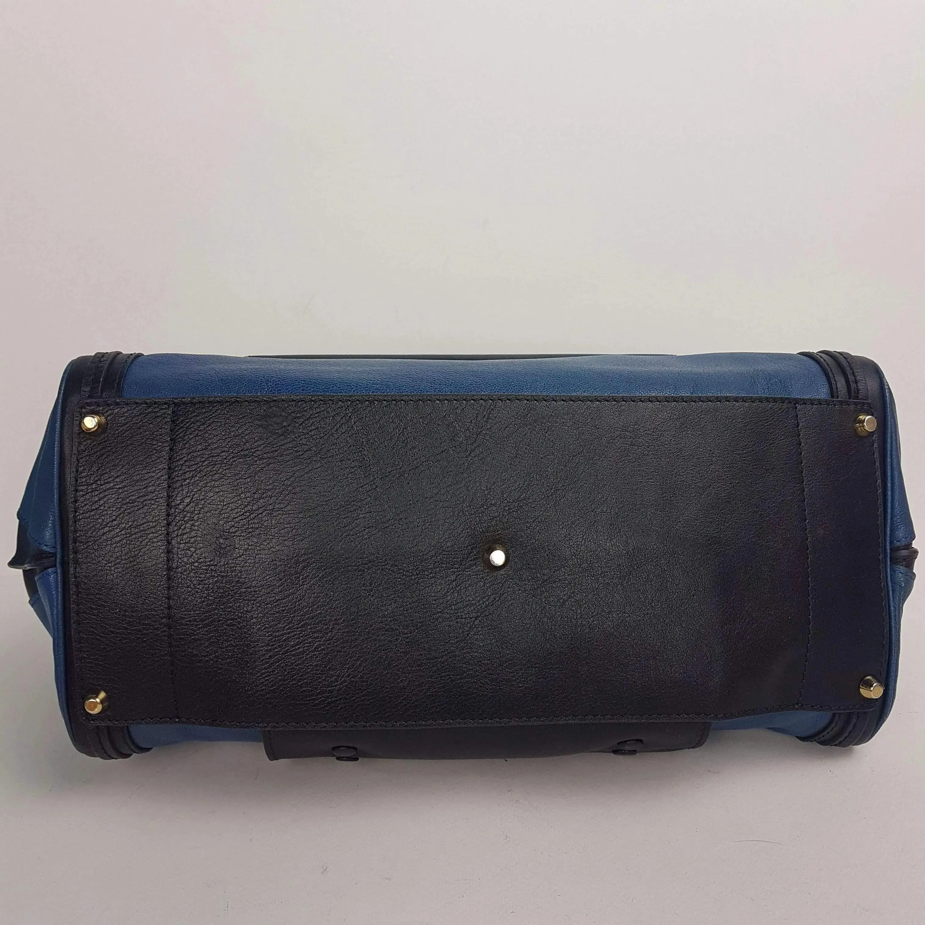 Chloe Blue/Black Leather Medium Alice Satchel Bag - Image 5