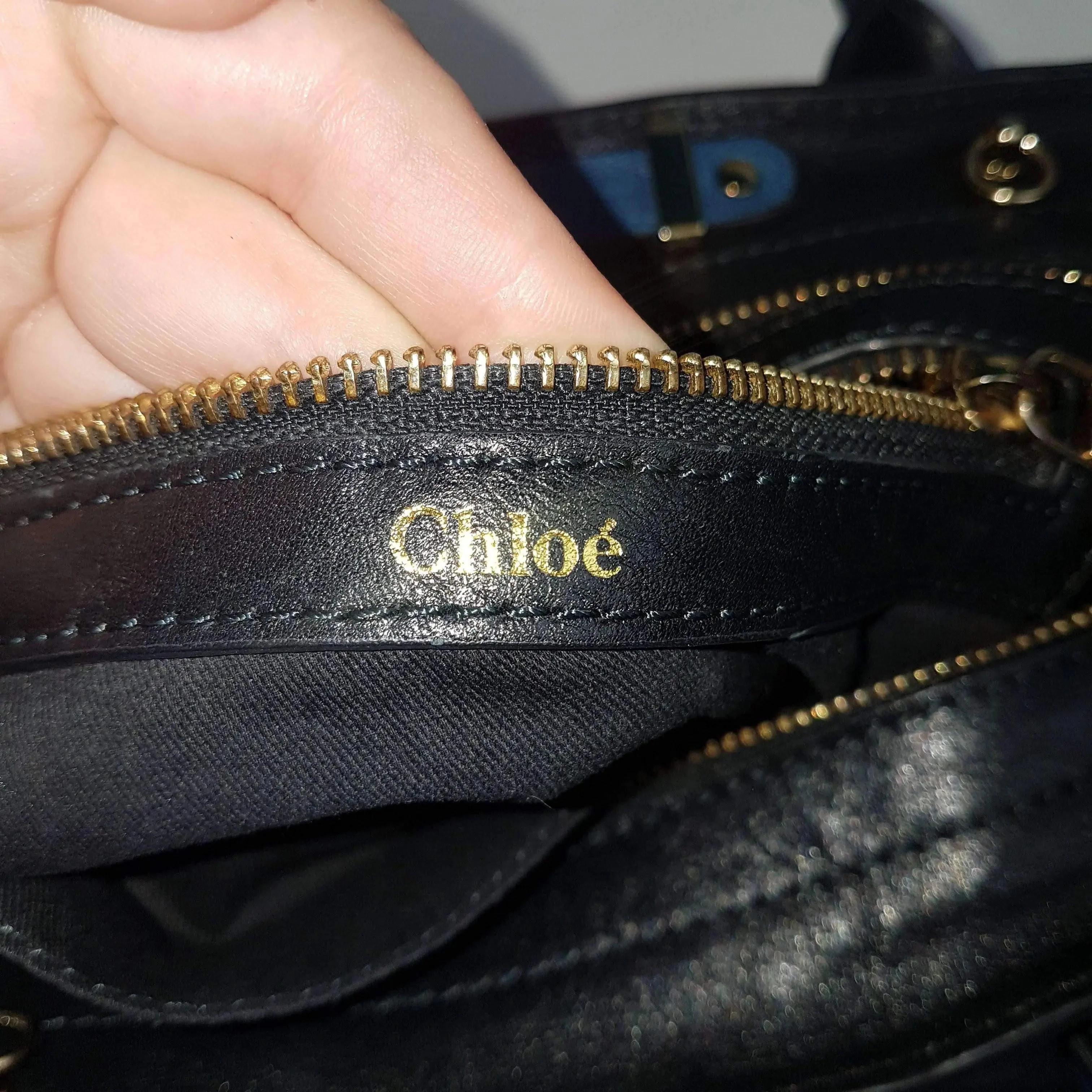 Chloe Blue/Black Leather Medium Alice Satchel Bag - Image 54