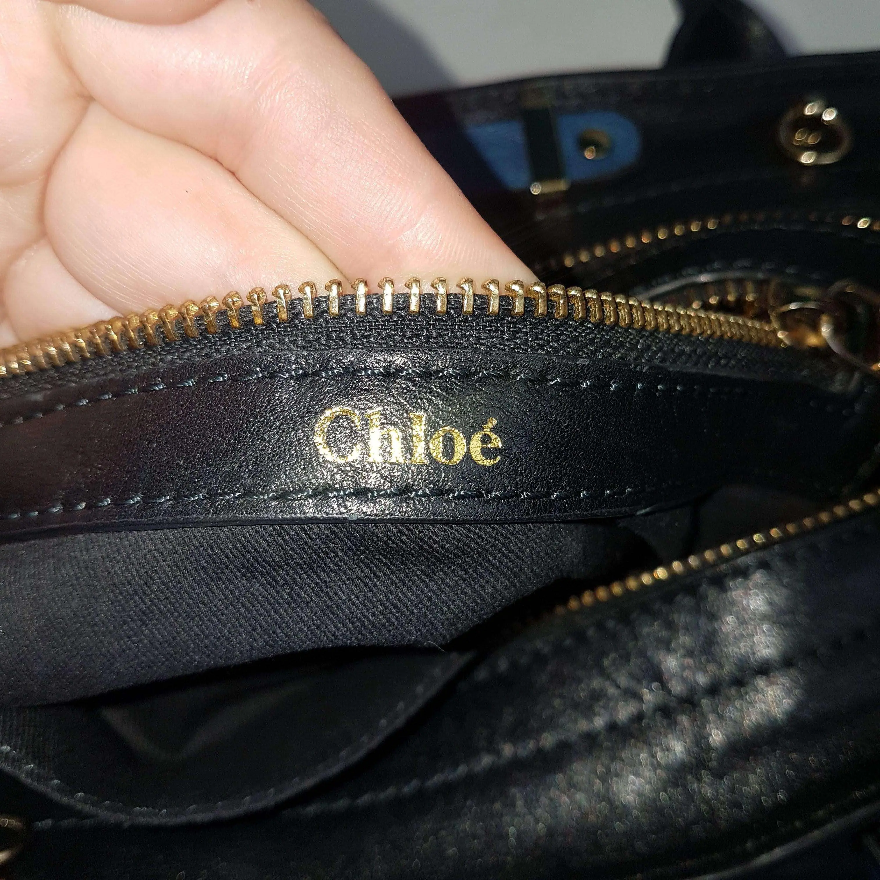 Chloe Blue/Black Leather Medium Alice Satchel Bag - Image 74