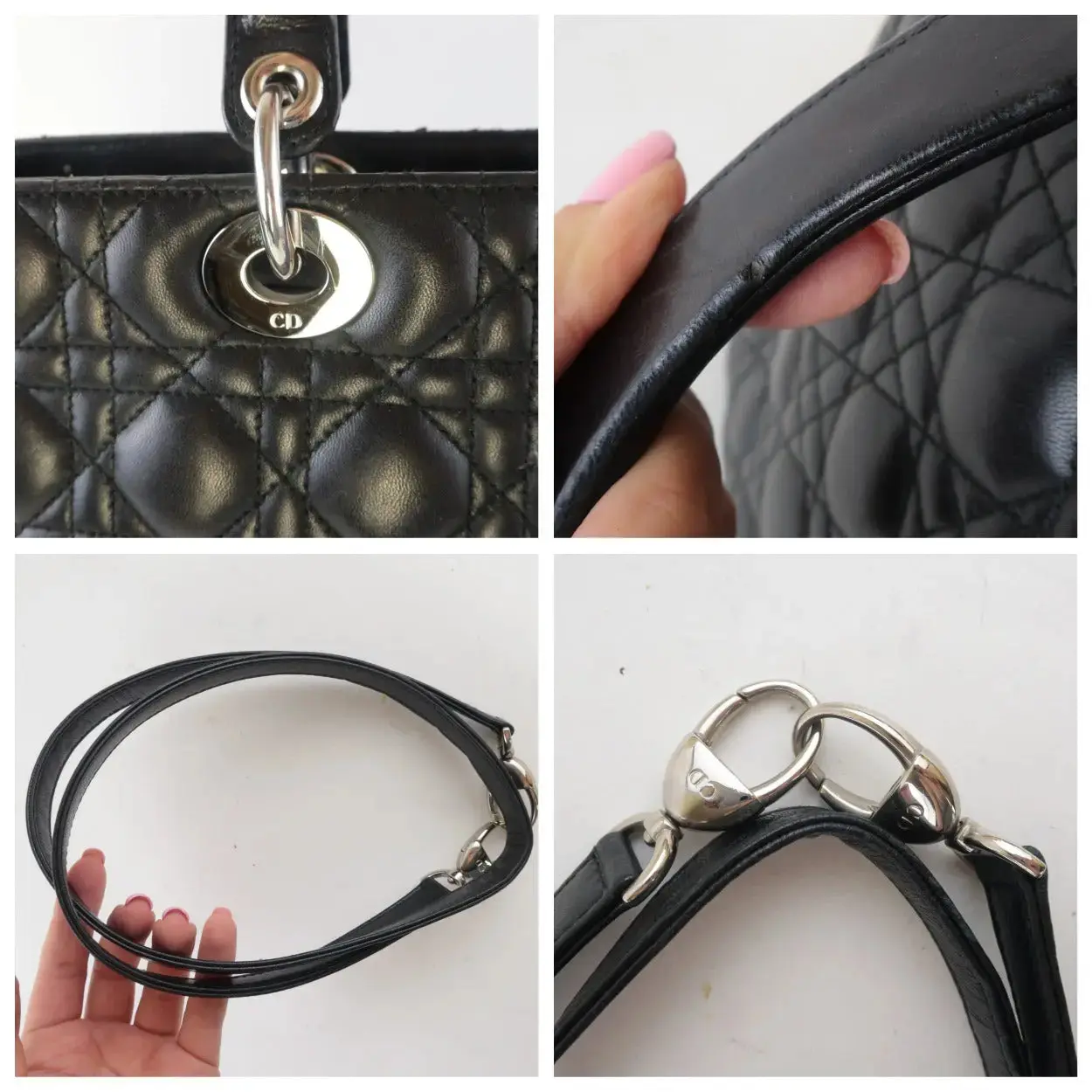 Christian Dior Black Cannage Lambskin Large Lady Dior Shoulder Bag - Image 15