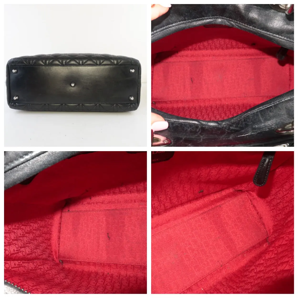 Christian Dior Black Cannage Lambskin Large Lady Dior Shoulder Bag - Image 16