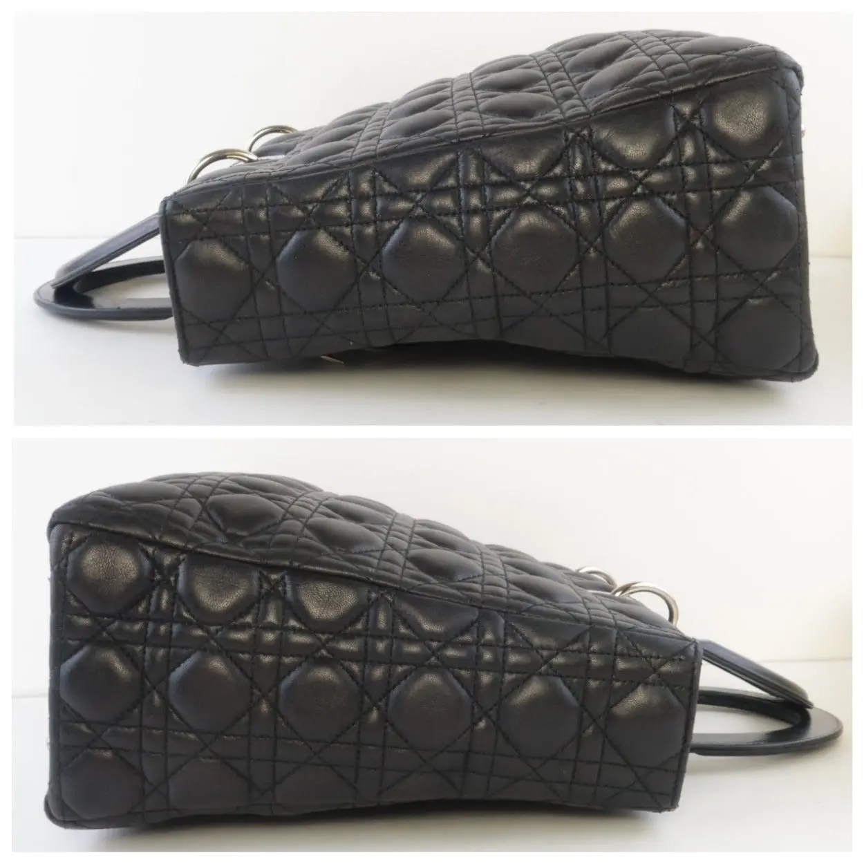 Christian Dior Black Cannage Lambskin Large Lady Dior Shoulder Bag - Image 4