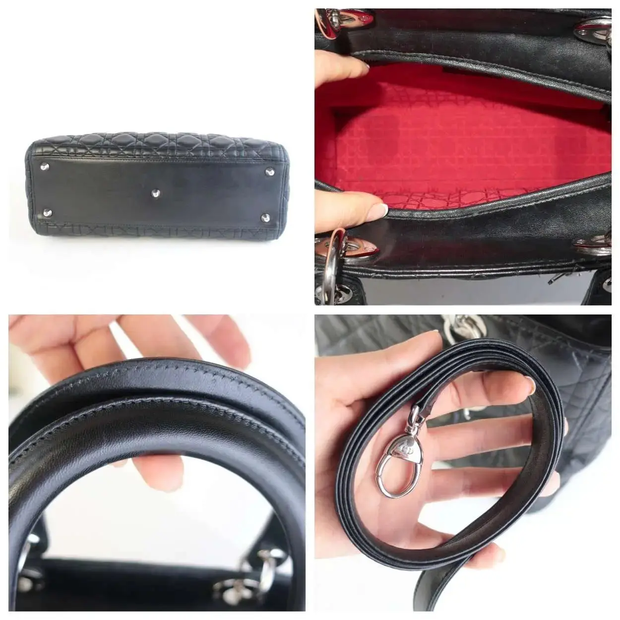 Christian Dior Black Cannage Lambskin Large Lady Dior Shoulder Bag - Image 11