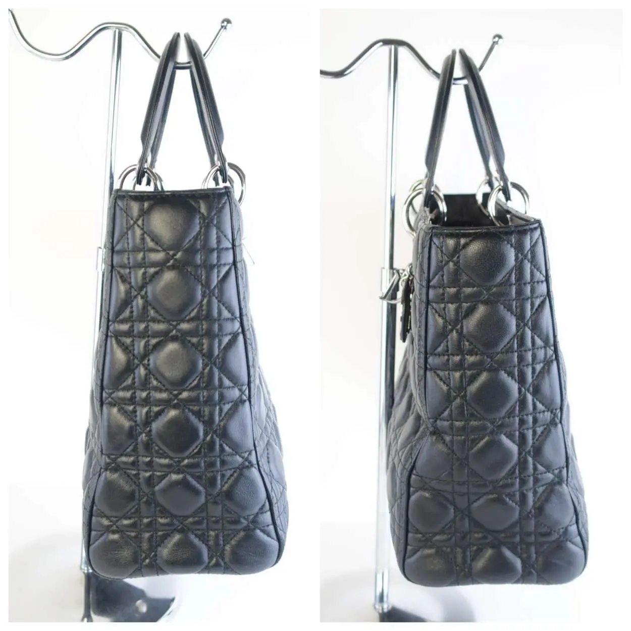 Christian Dior Black Cannage Lambskin Large Lady Dior Shoulder Bag - Image 7