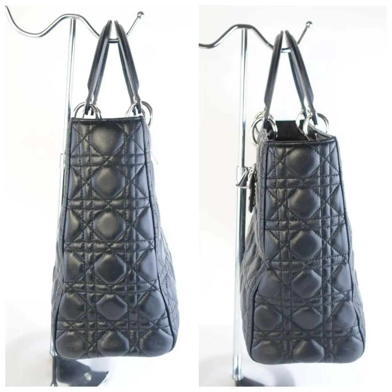 Christian Dior Black Cannage Lambskin Large Lady Dior Shoulder Bag - Image 8