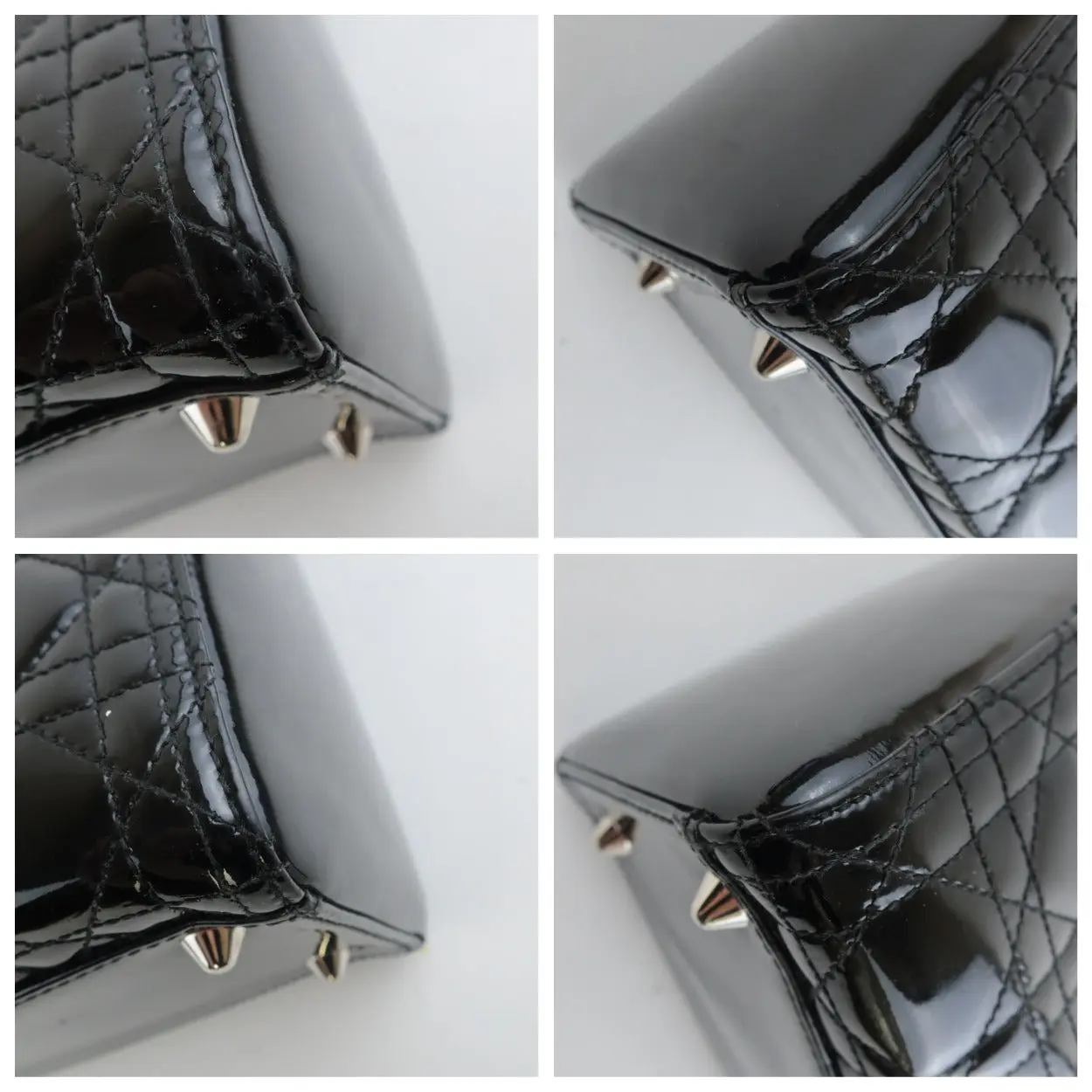 Christian Dior Black Cannage Patent Leather Large Lady Dior Shoulder Bag - Image 16