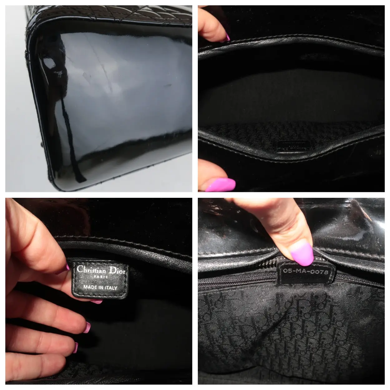Christian Dior Black Cannage Patent Leather Large Lady Dior Shoulder Bag - Image 20