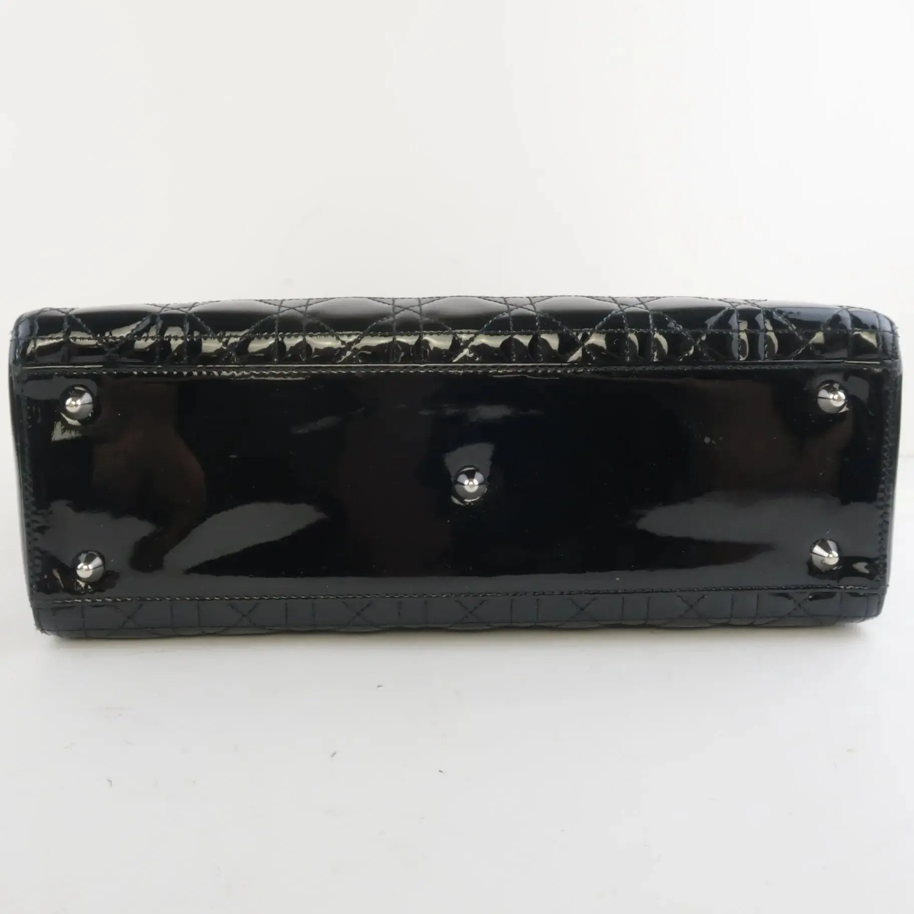 Christian Dior Black Cannage Patent Leather Large Lady Dior Shoulder Bag - Image 24