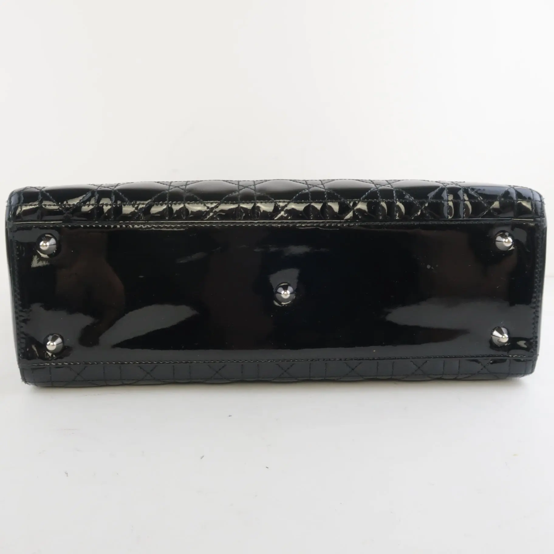 Christian Dior Black Cannage Patent Leather Large Lady Dior Shoulder Bag - Image 27