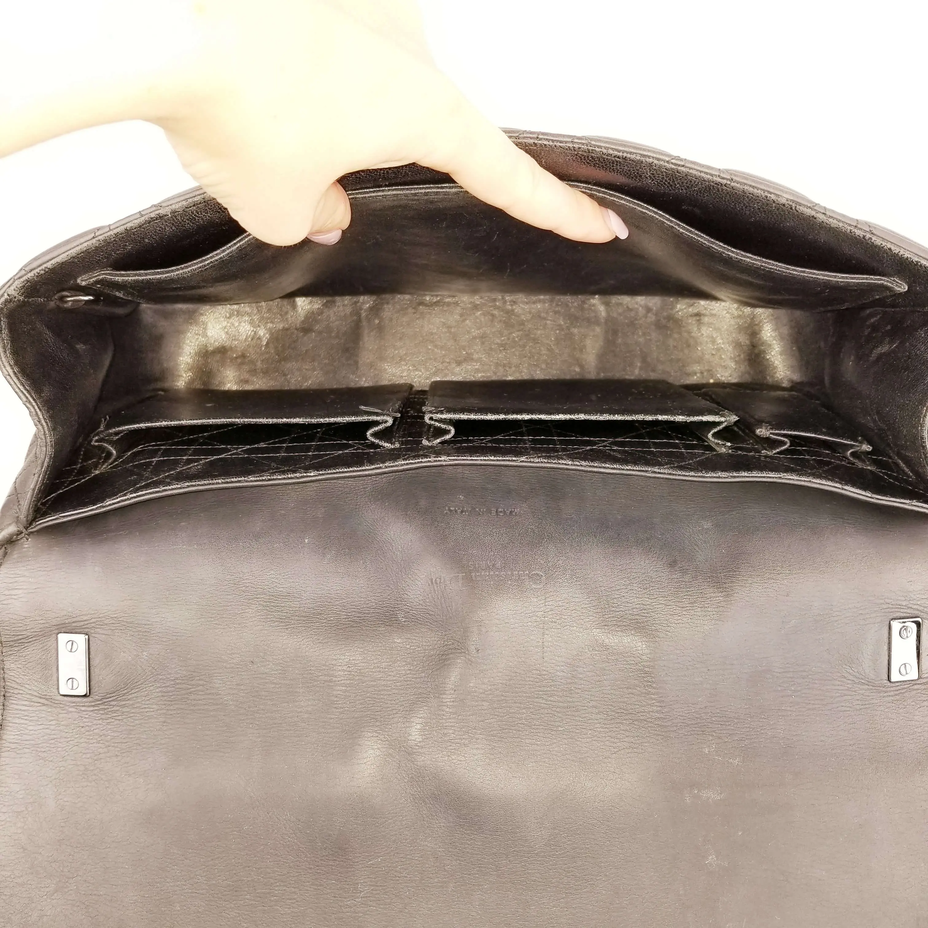 Christian Dior Black Cannage Quilted Lambskin Leather Miss Dior Large Flap Bag - Image 21