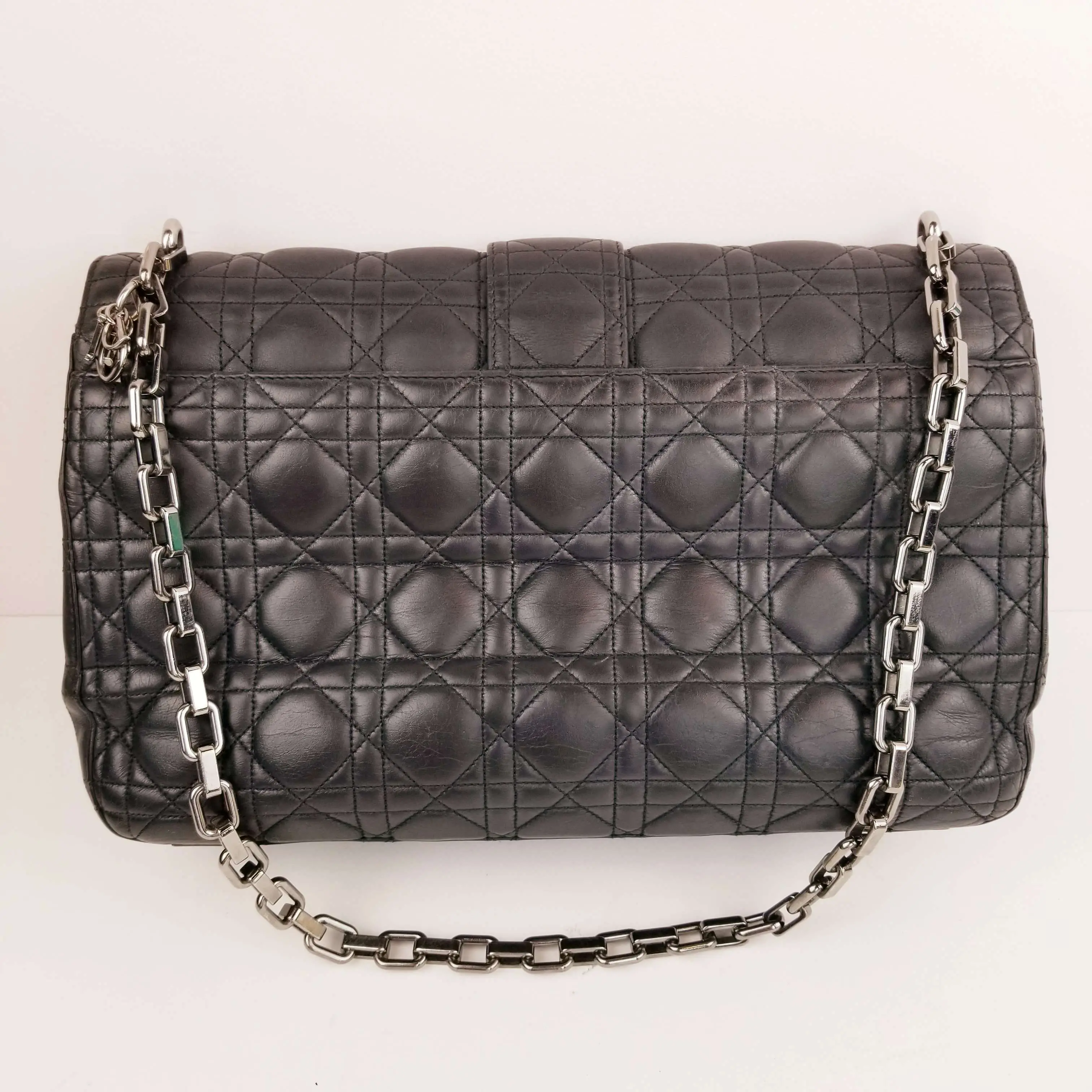 Christian Dior Black Cannage Quilted Lambskin Leather Miss Dior Large Flap Bag - Image 3