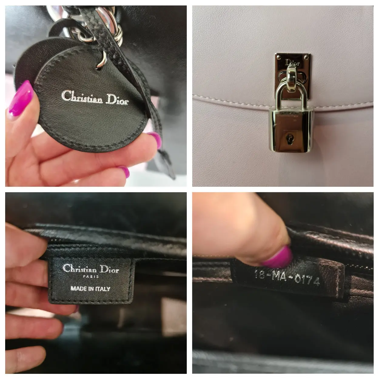 Christian Dior Black Lambskin Large Lady Dior Pockets Shoulder Bag (759) - Image 9