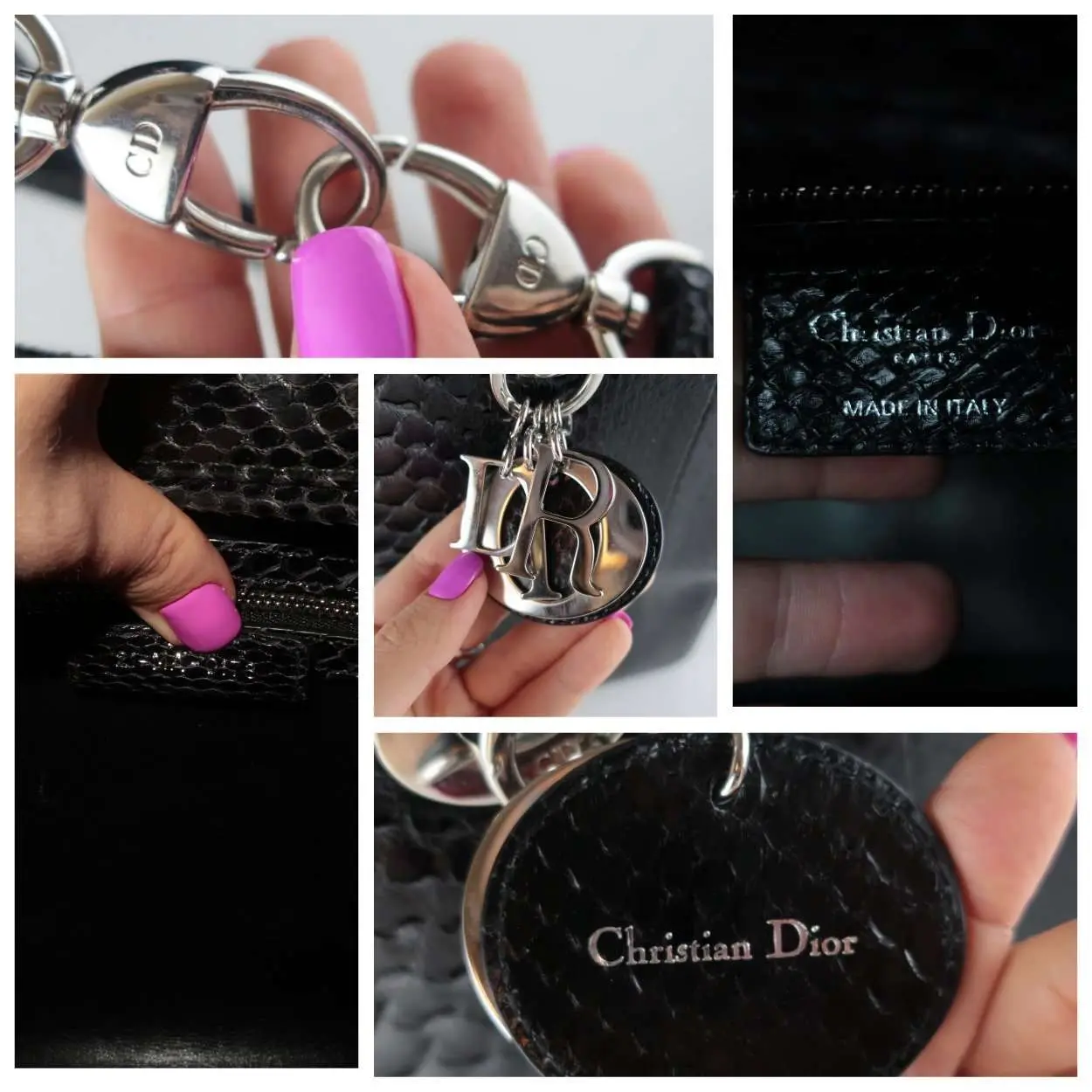 Christian Dior Black Python Large Lady Dior Bag - Image 16
