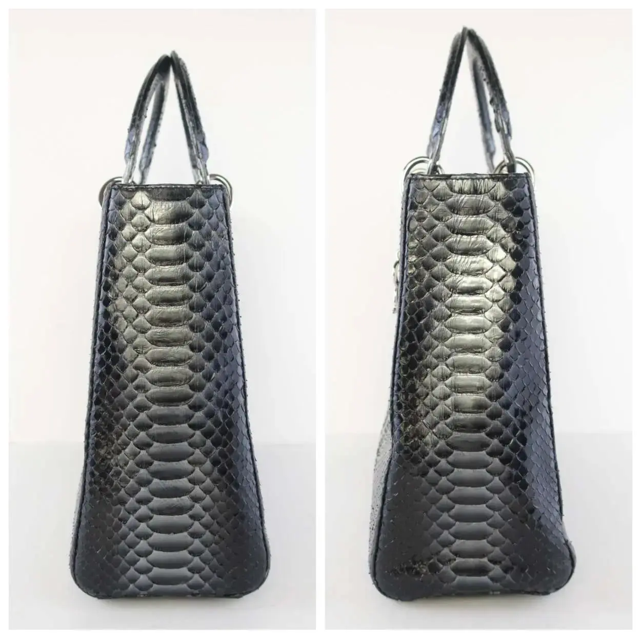 Christian Dior Black Python Large Lady Dior Bag - Image 6
