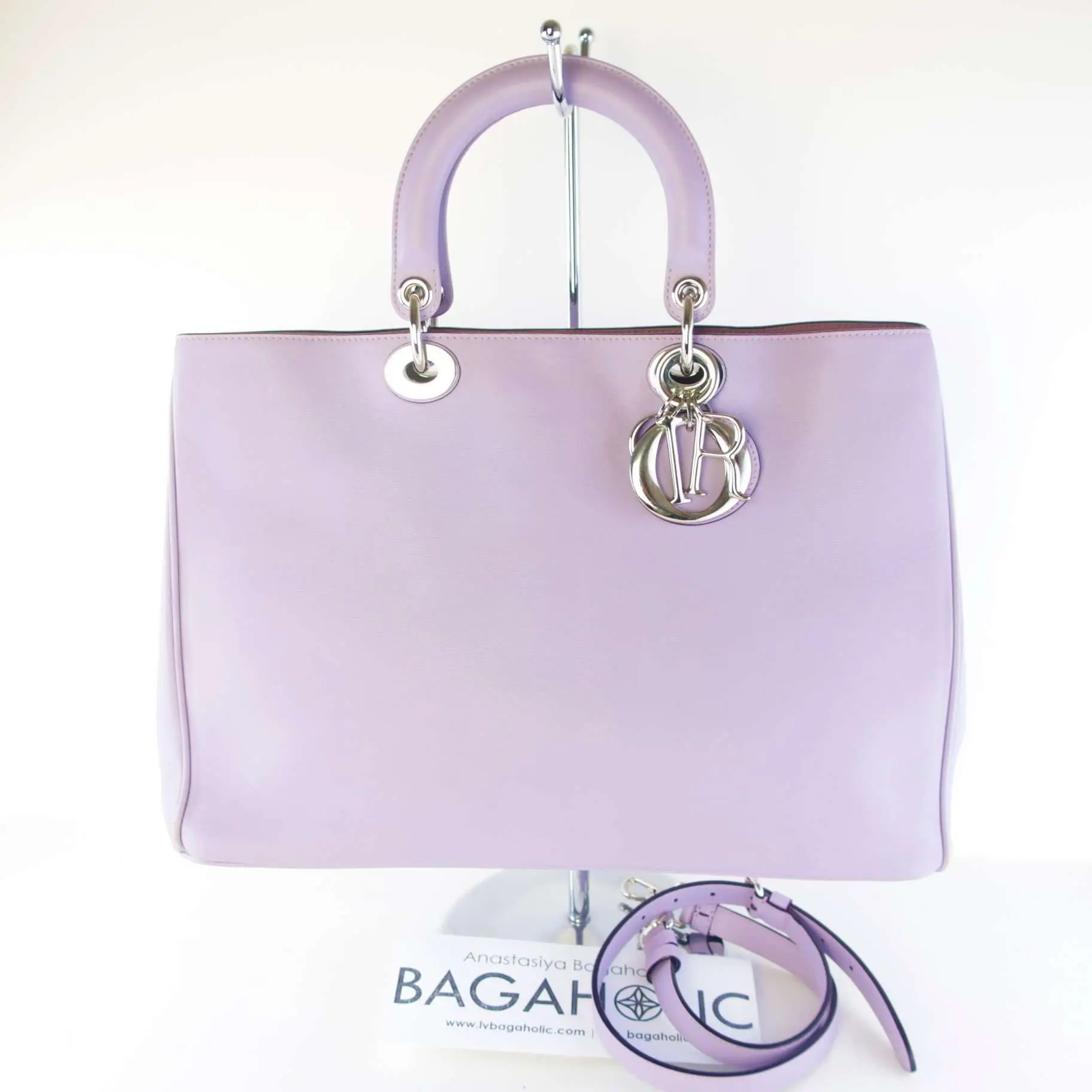 Christian Dior Limited Edition Large Lilac Diorissimo Shoulder Bag - Image 3