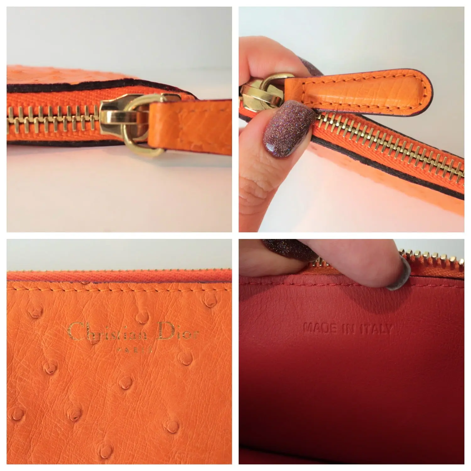 Christian Dior Limited Edition Ostrich Large Diorissimo Shoulder Bag (779) - Image 11