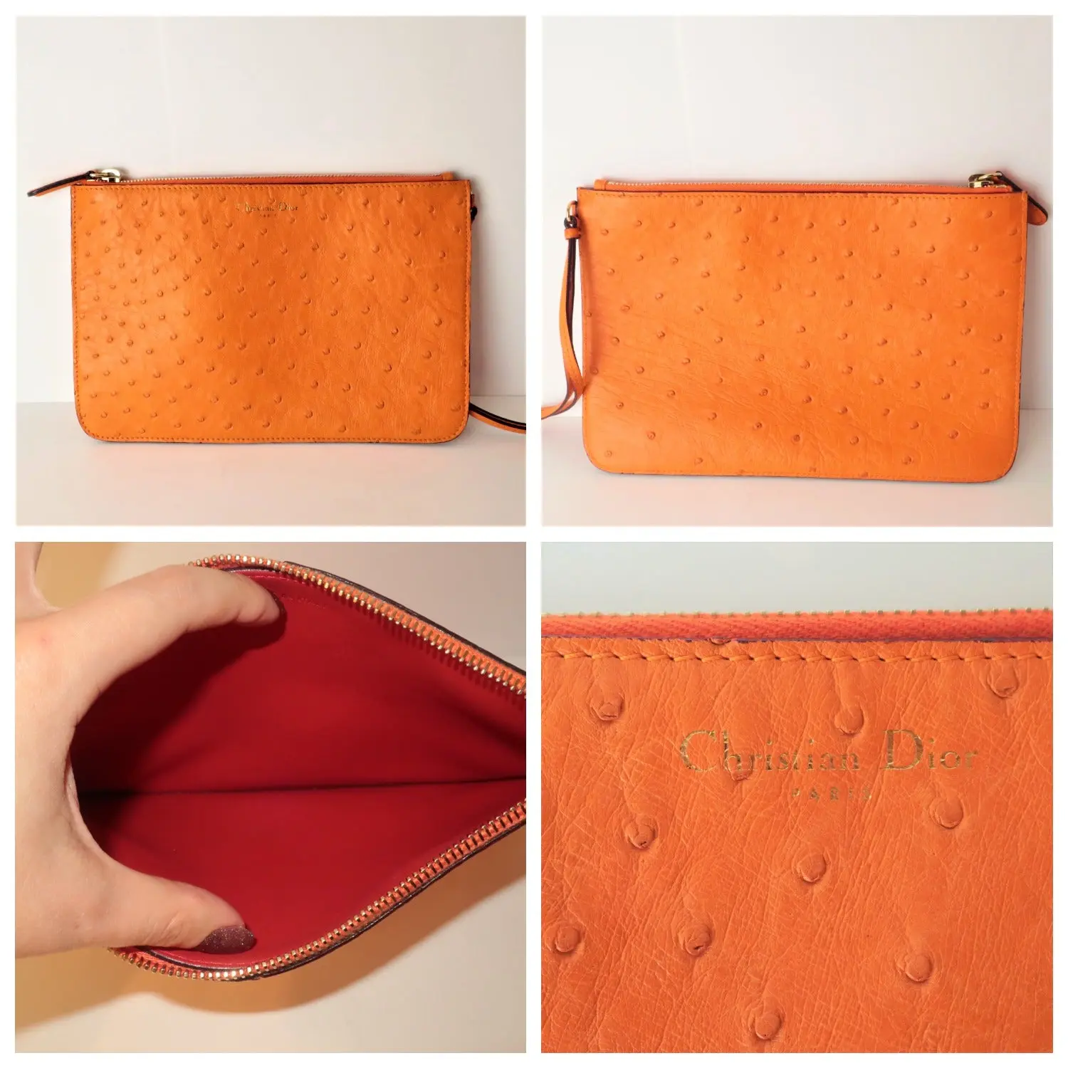 Christian Dior Limited Edition Ostrich Large Diorissimo Shoulder Bag (779) - Image 12