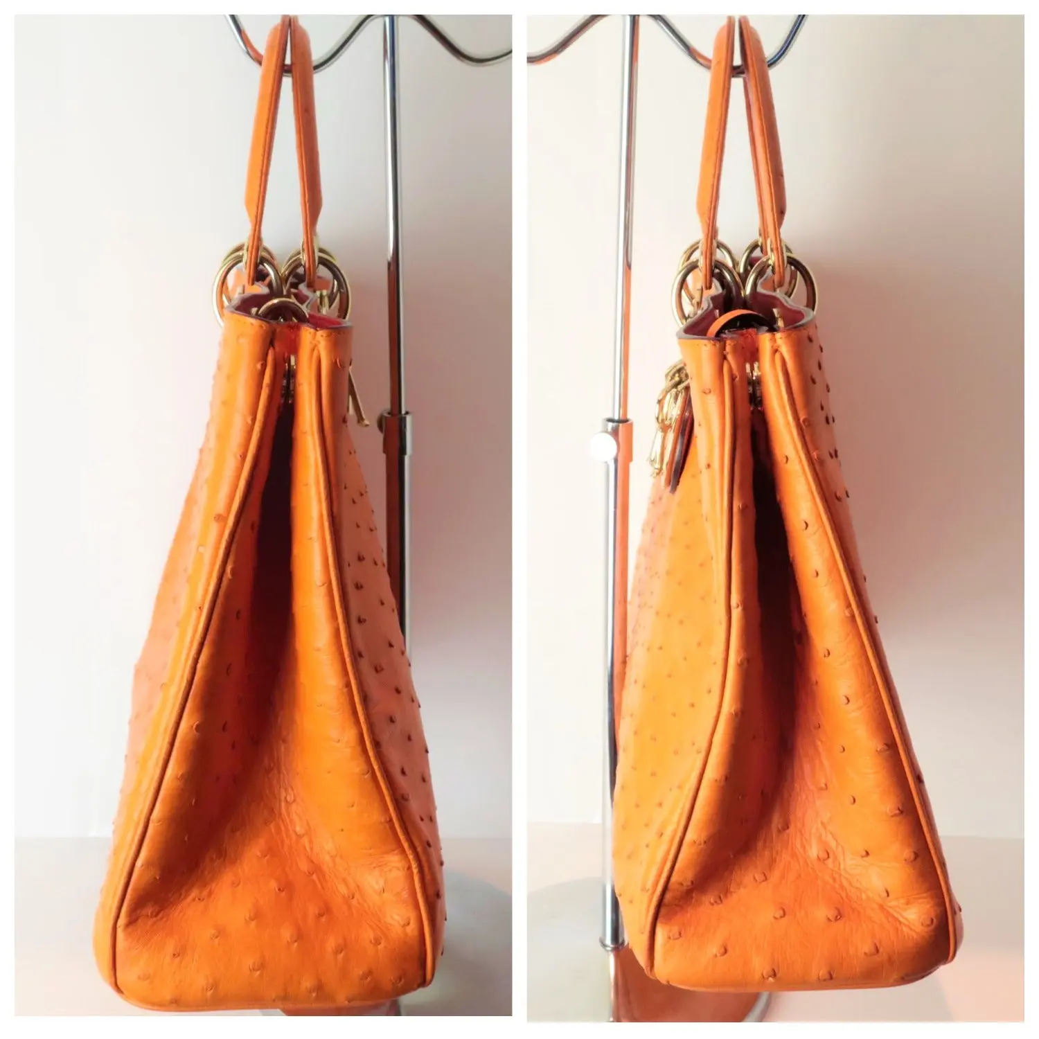 Christian Dior Limited Edition Ostrich Large Diorissimo Shoulder Bag (779) - Image 6