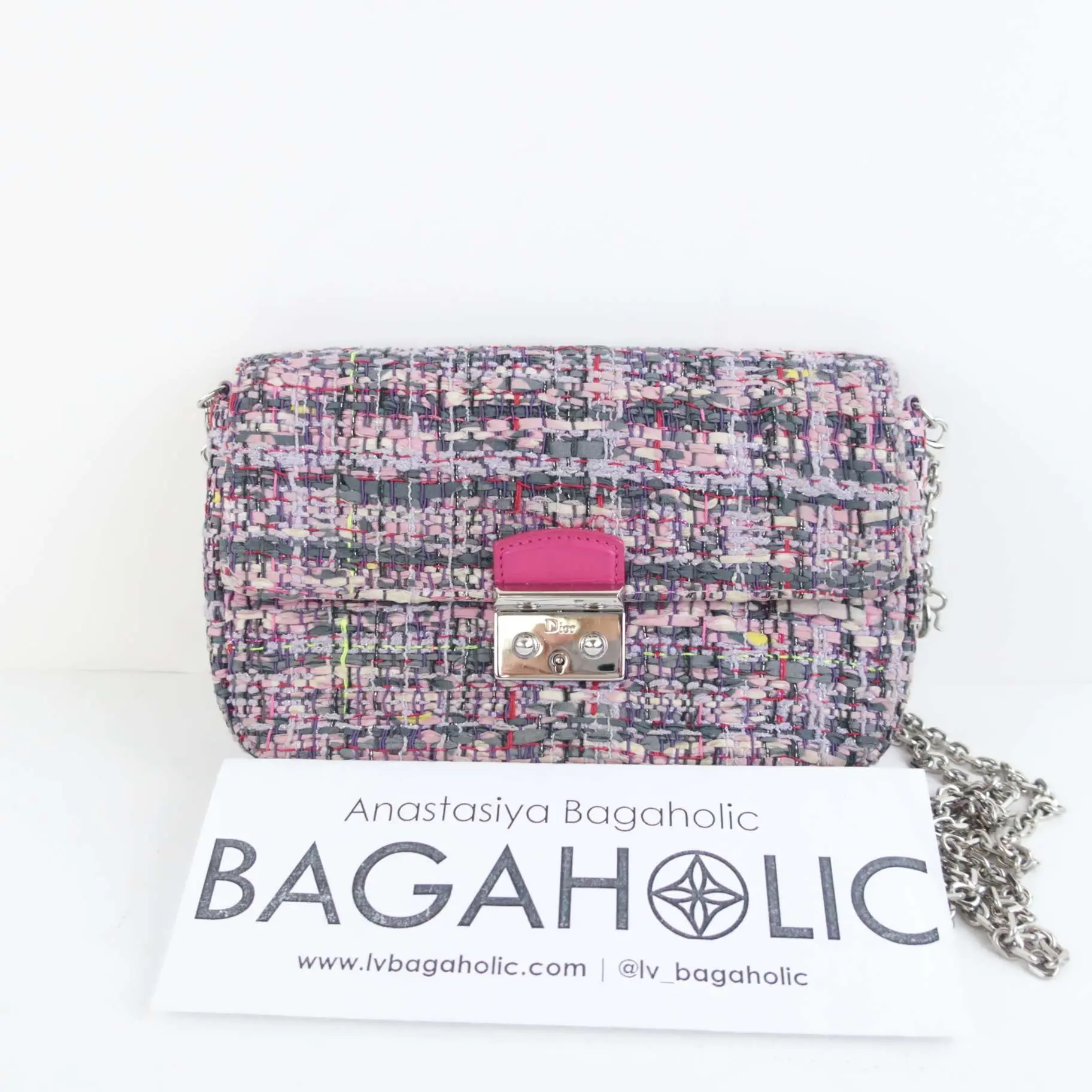 Christian Dior Limited Edition Tweed Miss Dior Clutch - Image 3
