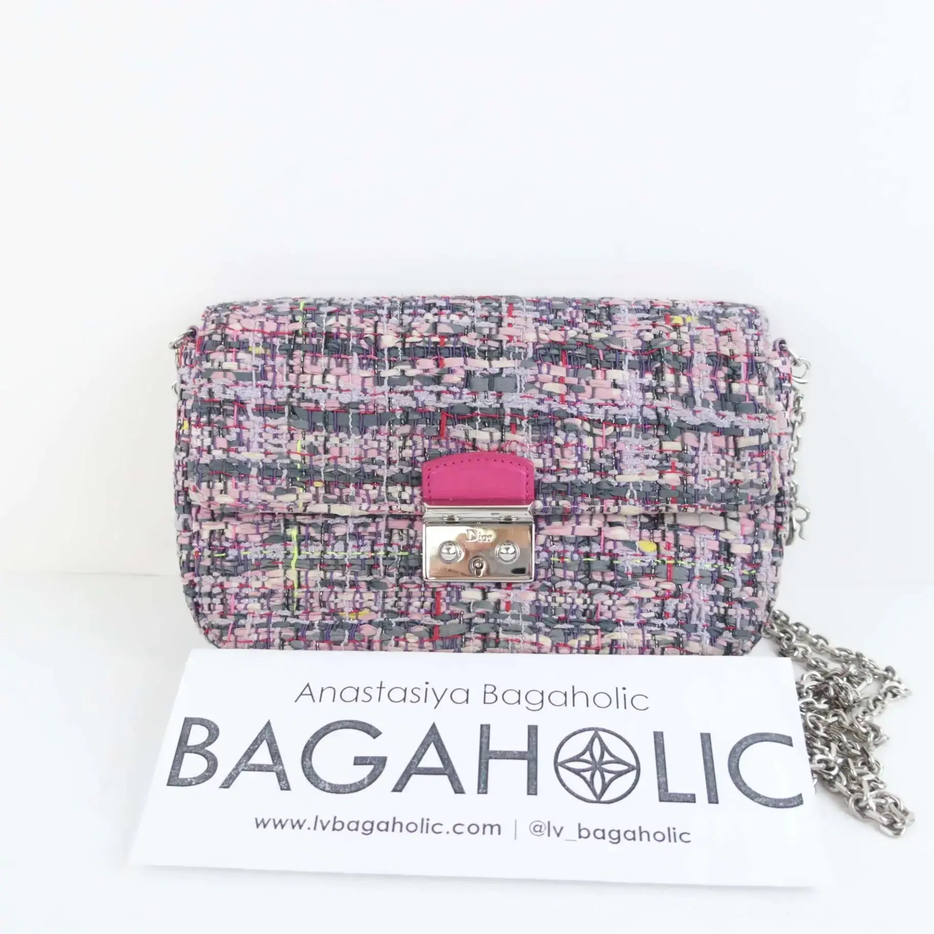 Christian Dior Limited Edition Tweed Miss Dior Clutch - Image 4