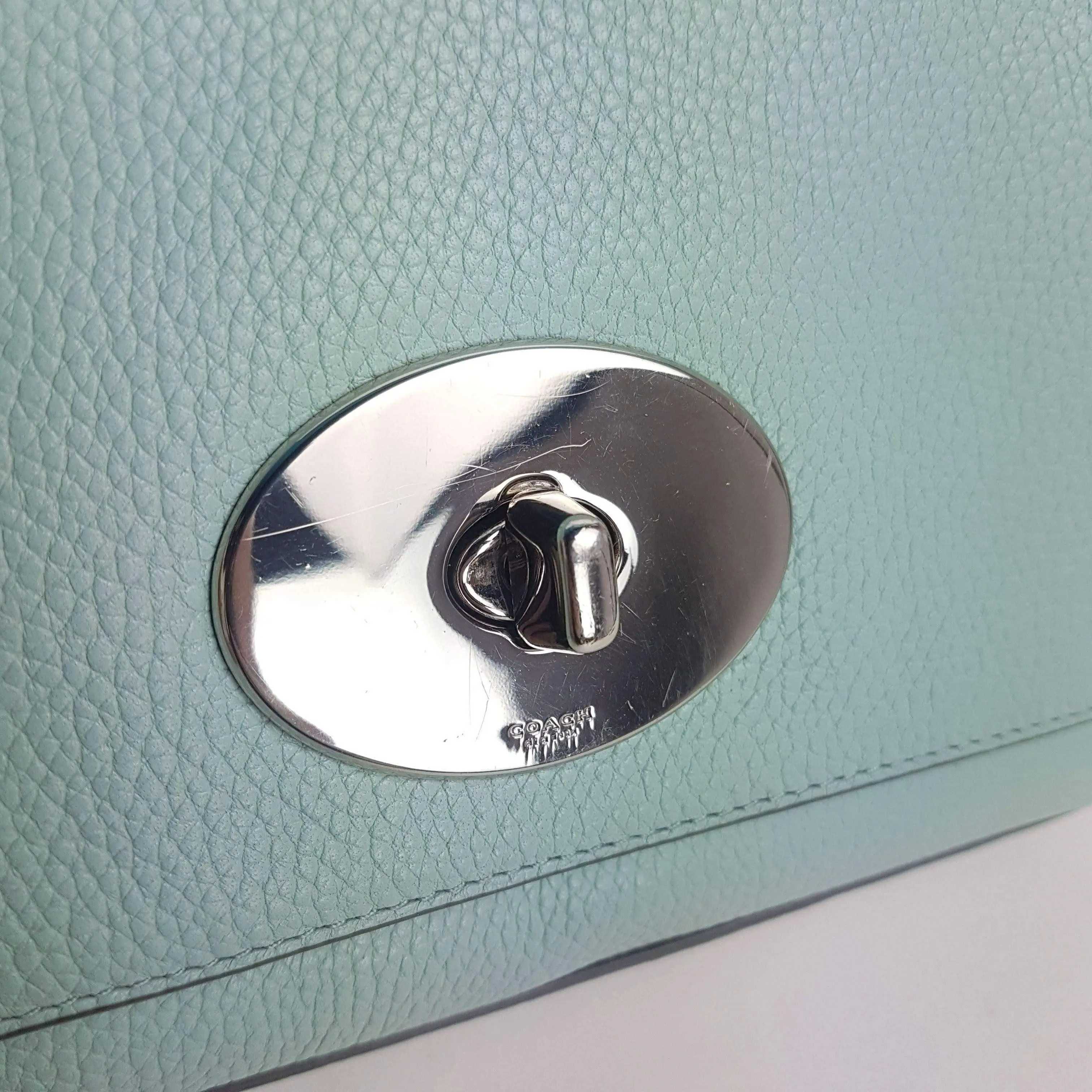 Coach Crosstown Crossbody Bag In Pebble Leather Light Green - Image 10