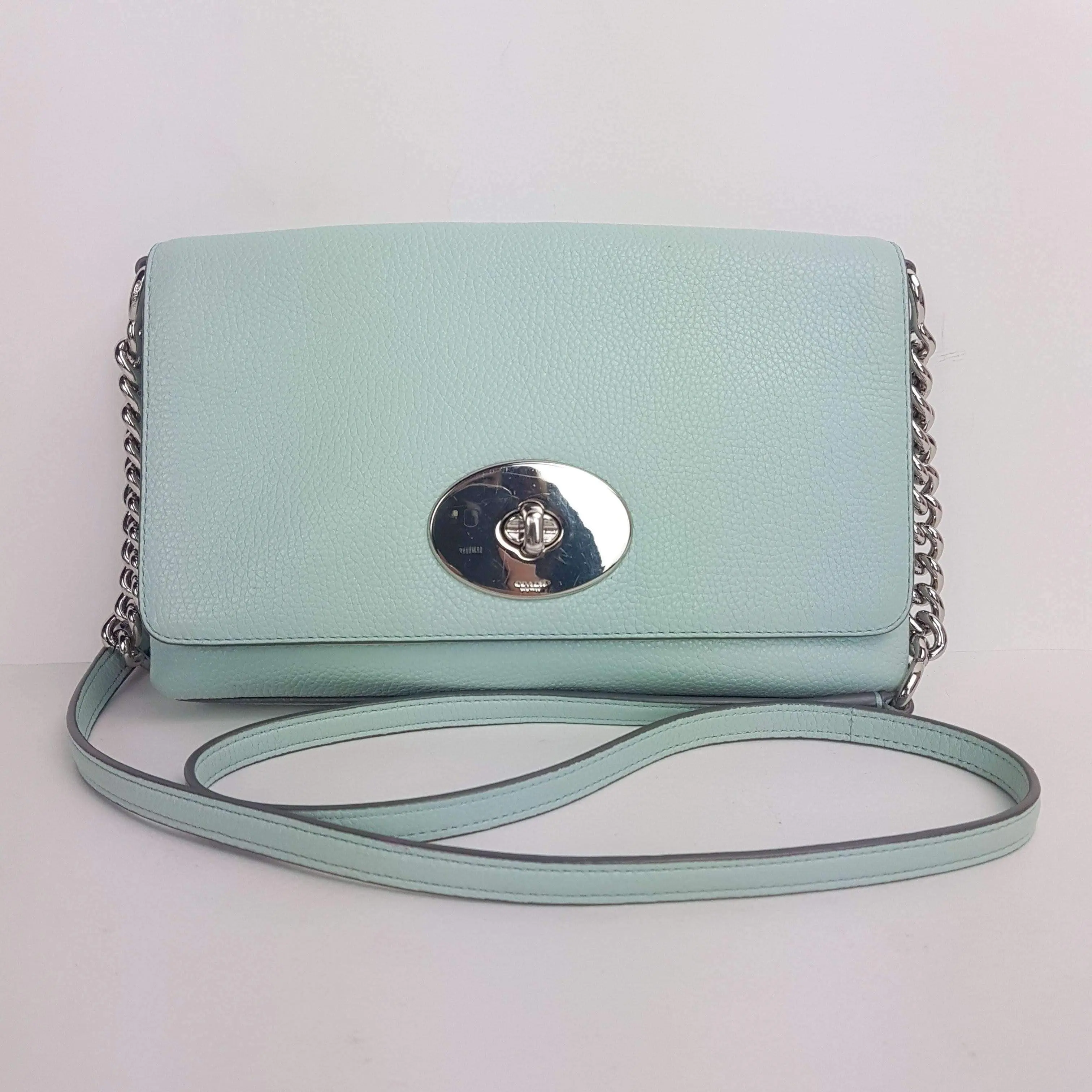 Coach Crosstown Crossbody Bag In Pebble Leather Light Green - Image 4